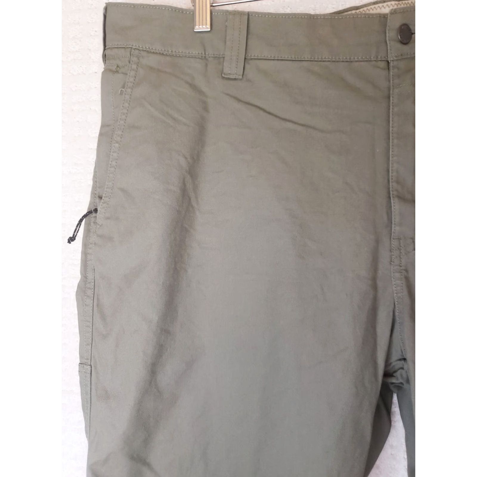 Vintage Columbia Pants Men 42x30 Canvas Khaki Green Zipper Side Pocket 5-Pocket Chino Casual Workwear Regular Straight Shirt? Size US 42 / EU 58 - 3 Thumbnail
