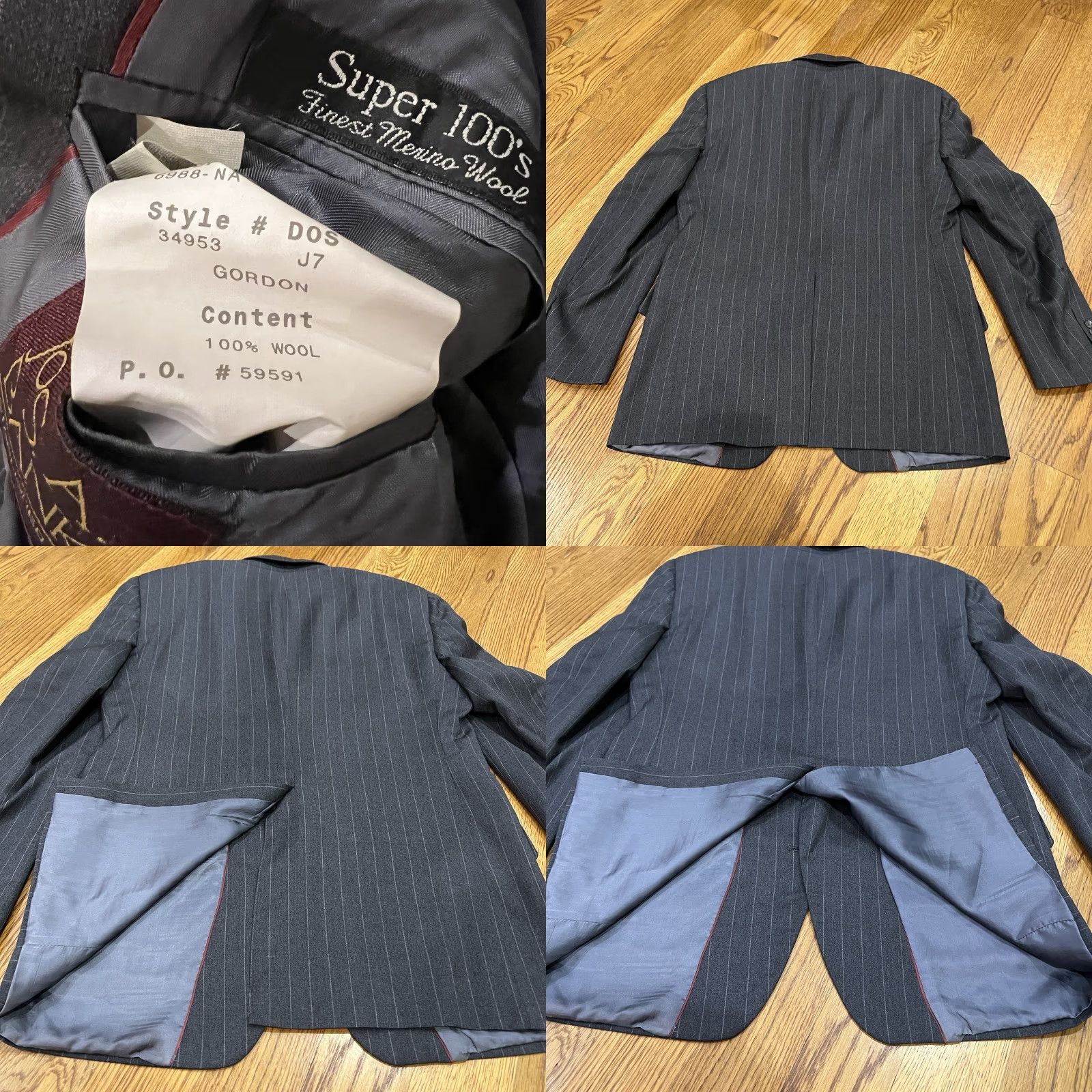 Jos. A. Bank Jos A Bank Blazer Mens 40R Gray Pinstripe 100% Wool Jacket Super 100’s Size 40R - 9 Thumbnail