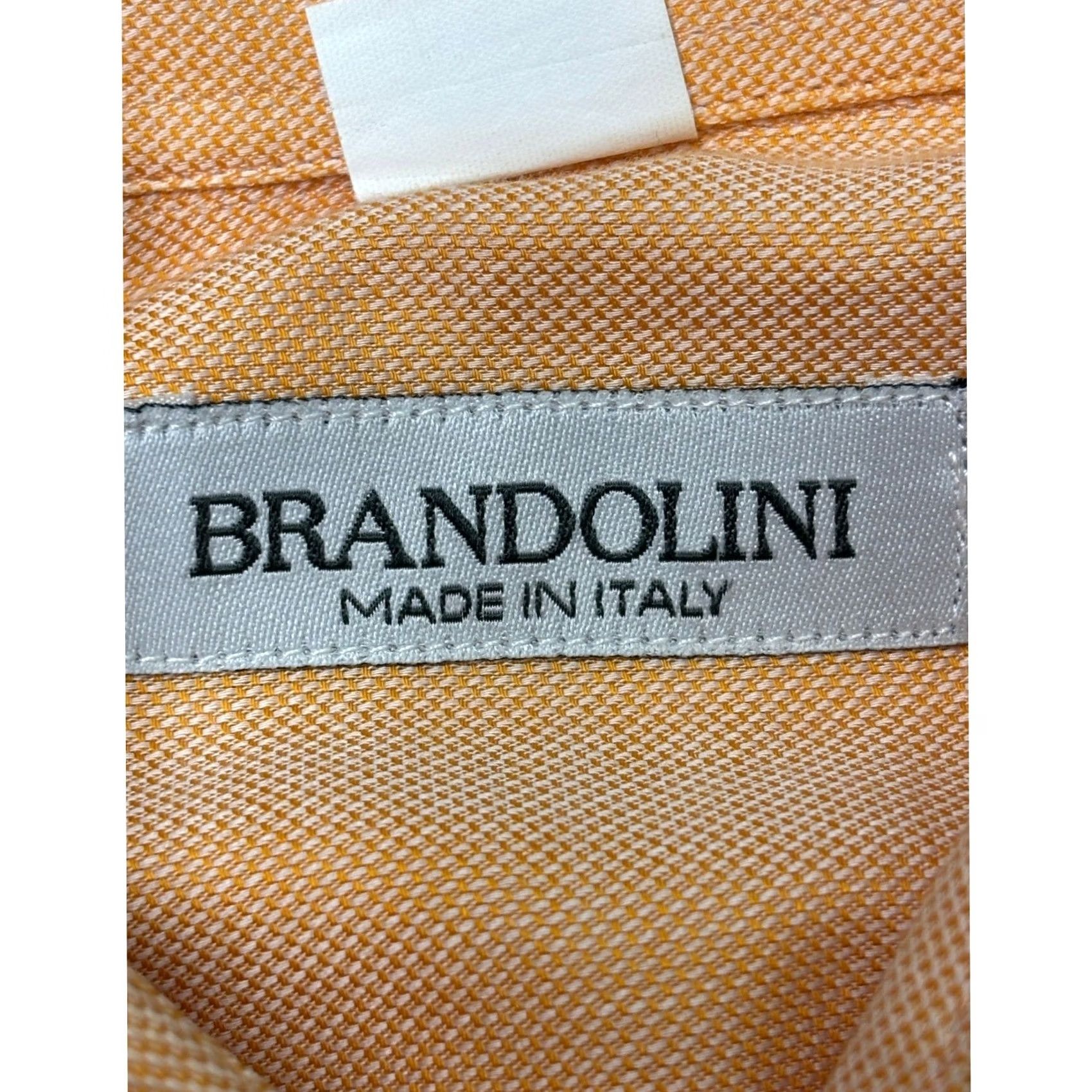 Vintage Brandolini Peach Formal Dress Shirt - XL - French Cuff - Cotton Size 46R - 3 Thumbnail
