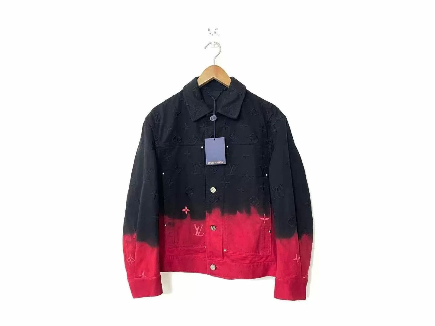 Louis Vuitton Louis Vuitton Black Red Gradient Monogram Denim Jacket Size US S / EU 44-46 / 1 - 1 Thumbnail