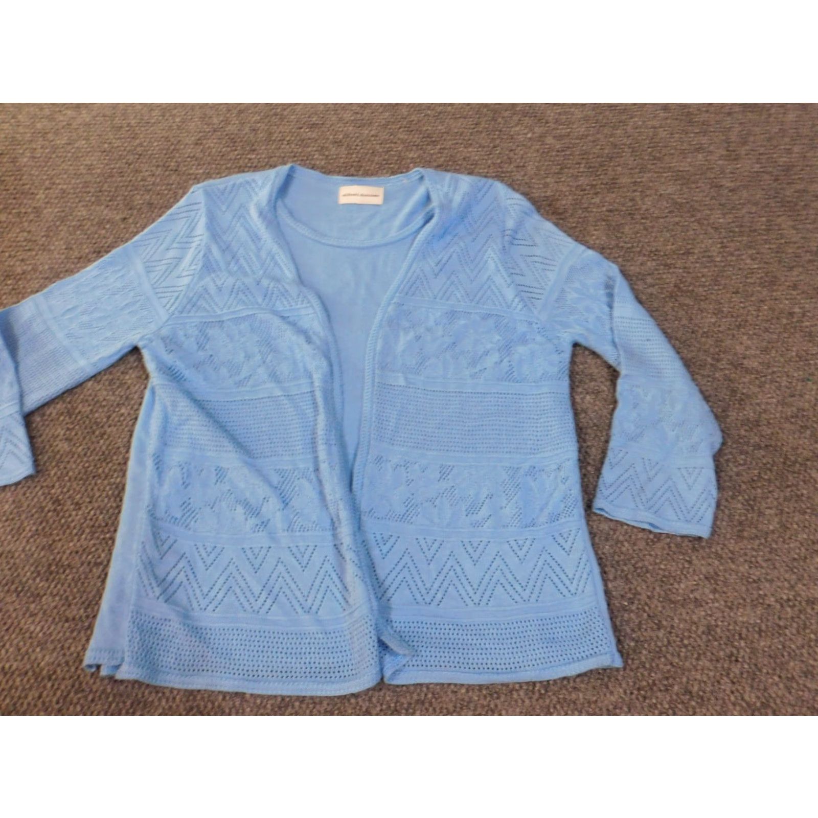Vintage Alfred Dunner Sweater Large Blue Pullover Raglan Sleeve Knit Crew Neck Casual Womens L Blue Knit Stretch Modern American Vintage? No Size L / US 10 / IT 46 - 2 Thumbnail
