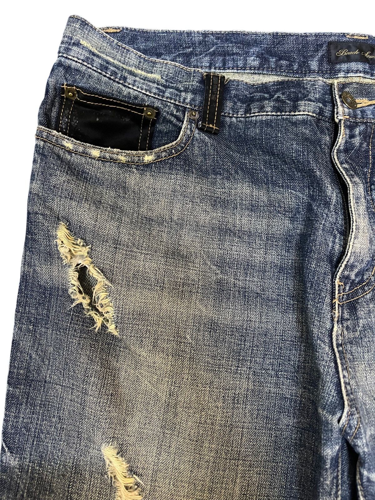 20471120 × Life's a Beach Vintage Beach Sound Flare Distressed Denim Size US 38 / EU 54 - 5 Thumbnail