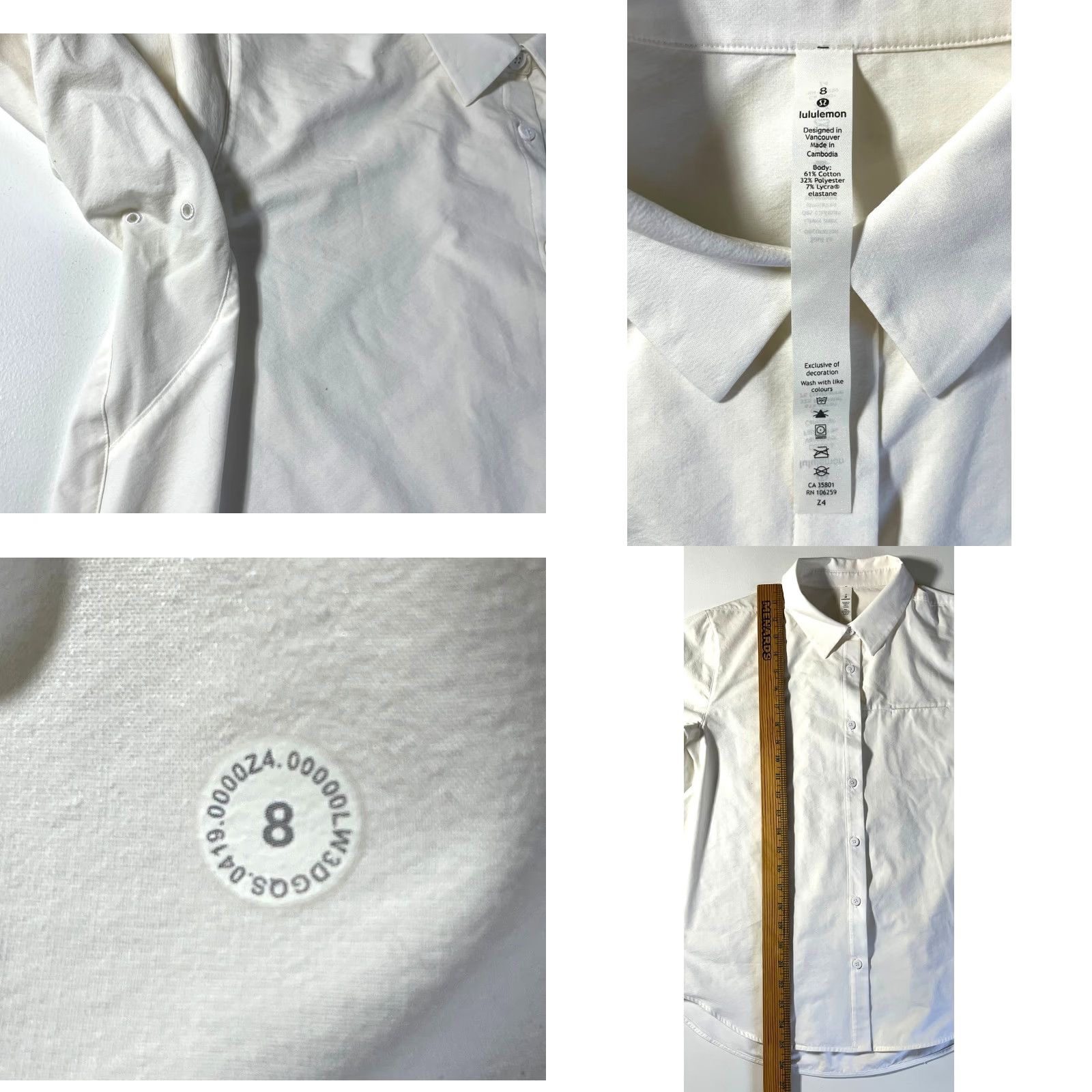 Lululemon Lululemon Women's Shirt Full Day Ahead White LW3DGQS Athleisure Sz 8 Size M / US 6-8 / IT 42-44 - 9 Thumbnail