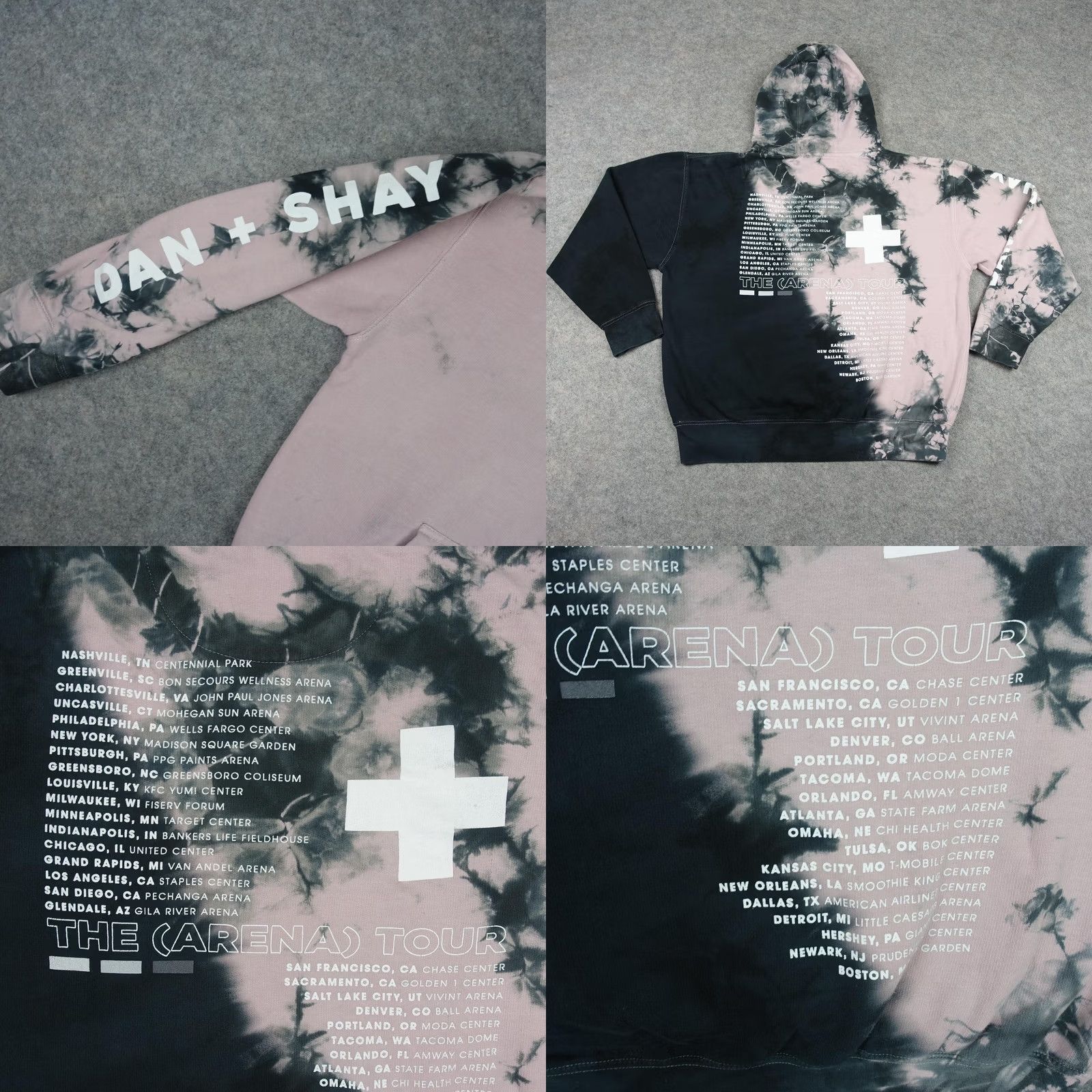Vintage DAN + SHAY Hoodie Mens L Black Pink Tie Dye Arena Tour Pullover Sweatshirt Size US L / EU 52-54 / 3 - 8 Thumbnail