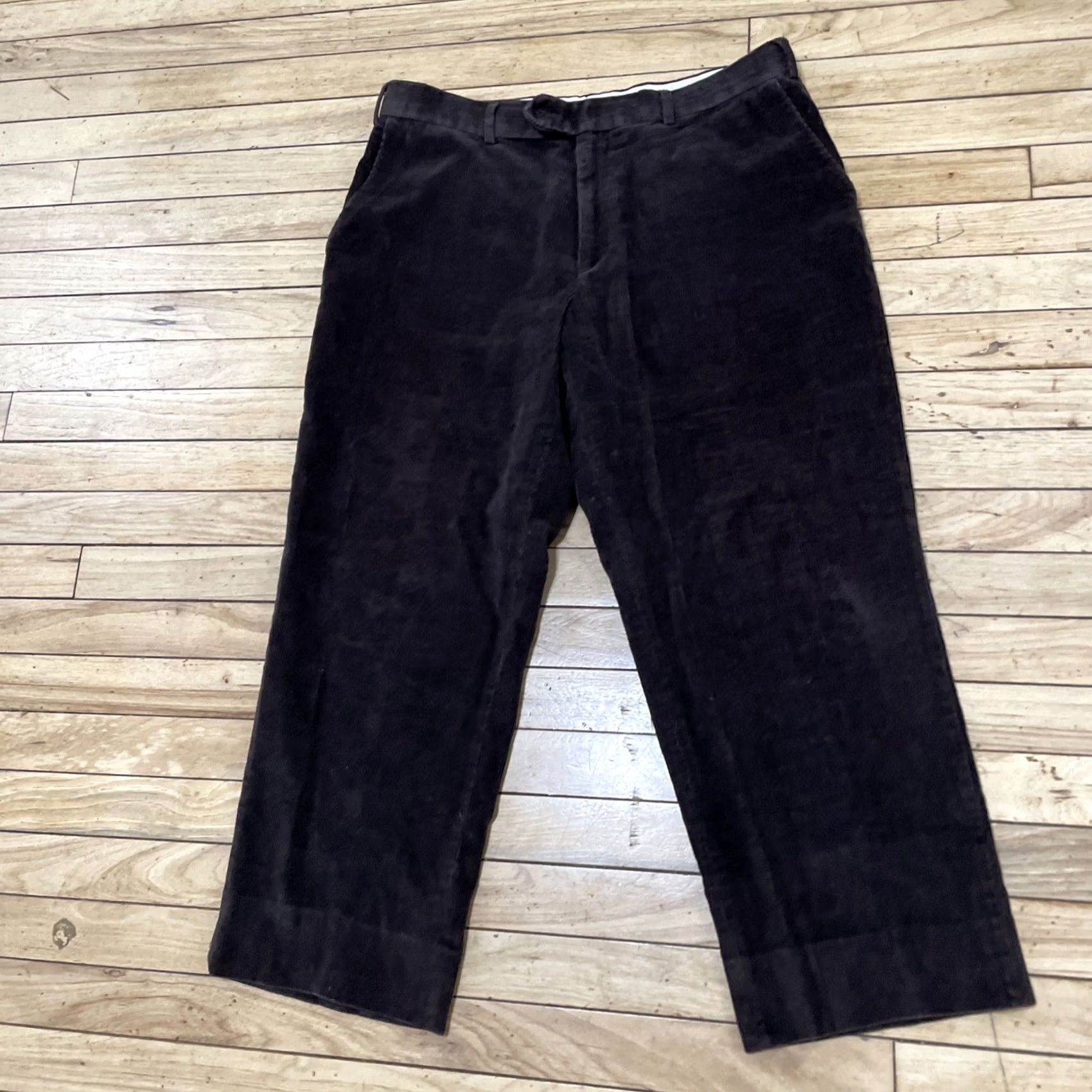 Ralph Lauren VINTAGE Lauren Ralph Lauren Pants Unisex Adults Corduroy Brown 36S 36x26 Ankle Cords Lycra Flat Front Straight 26 In Inseam 36X26 Brown Preppy Size 25" / US 0 / IT 36 - 4 Thumbnail