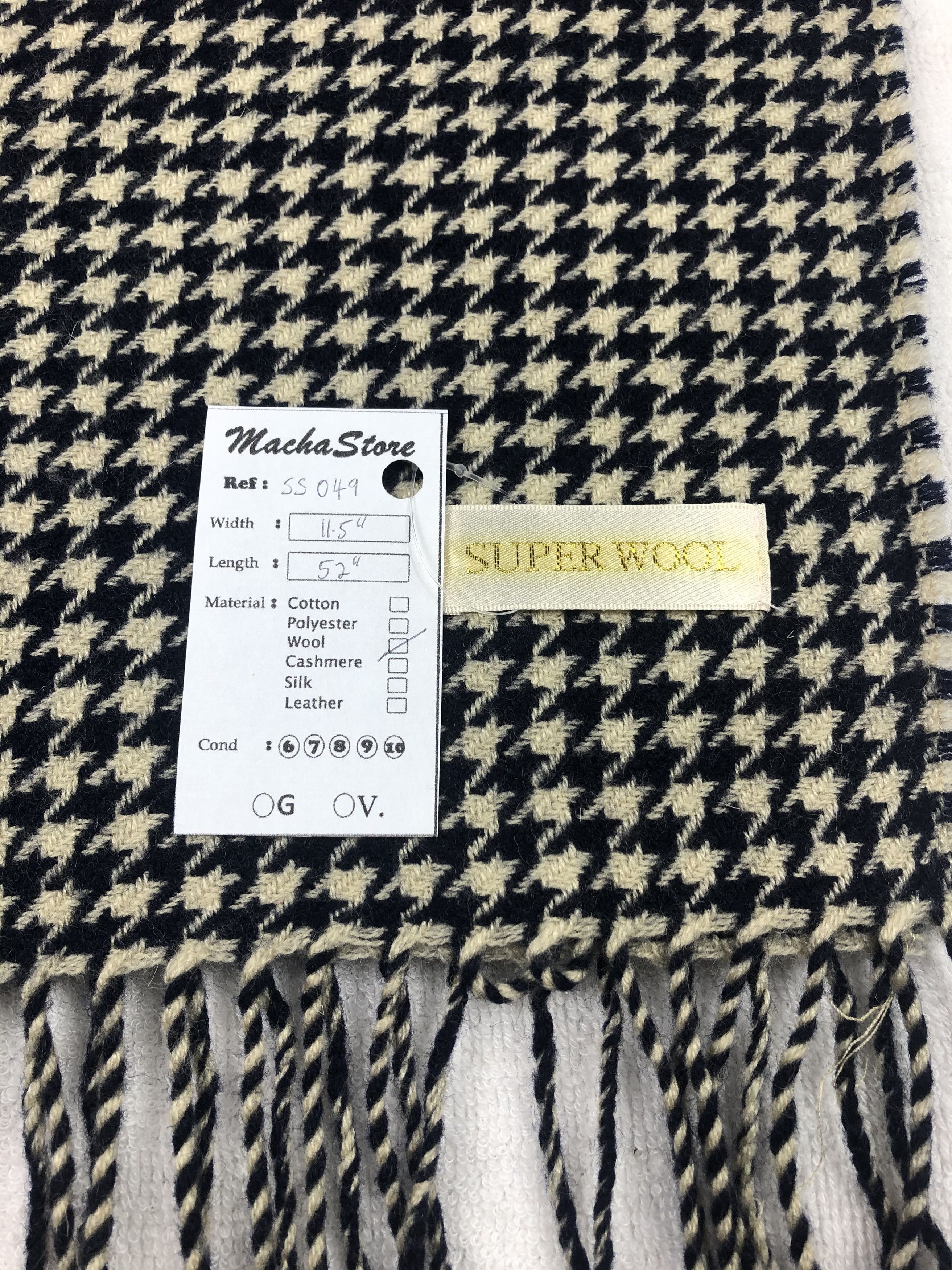 Vintage Houndstooth Design Scarf / Muffler / Neckwear Size ONE SIZE - 4 Thumbnail