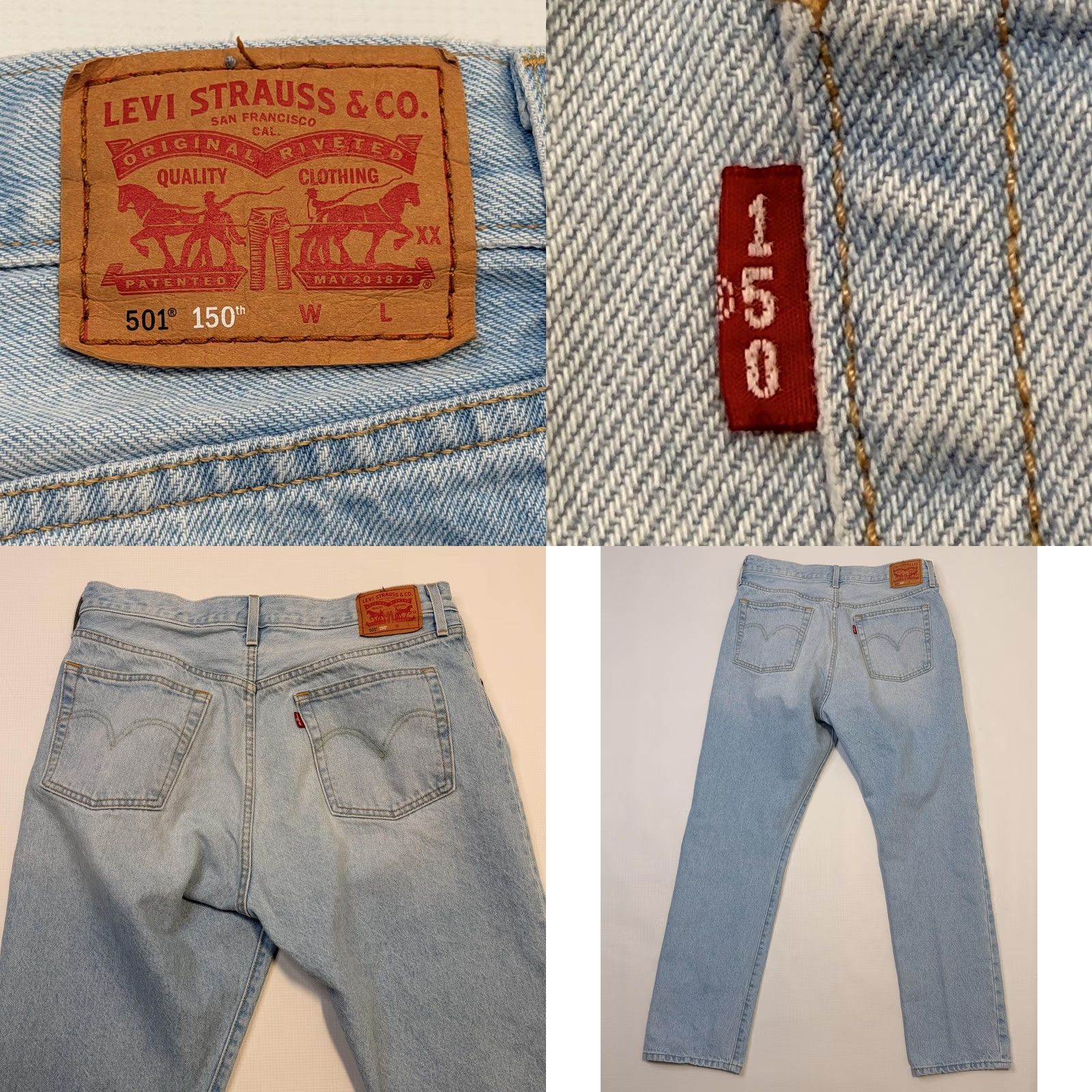 Levi's Levi's 501 150th Anniversary Edition Jeans Mens 32x30 Blue Light Wash Button Fly Denim Straight Size US 32 / EU 48 - 9 Thumbnail