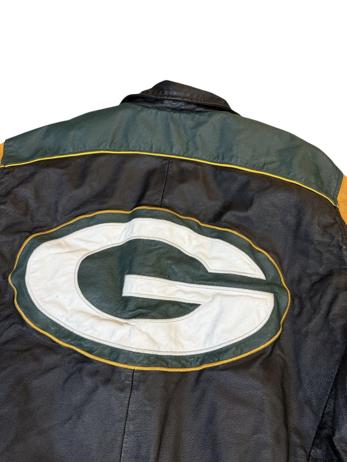 NFL × Vintage Vintage Green Bay Packers NFL Leather Jacket Size US XXL / EU 58 / 5 - 6 Thumbnail