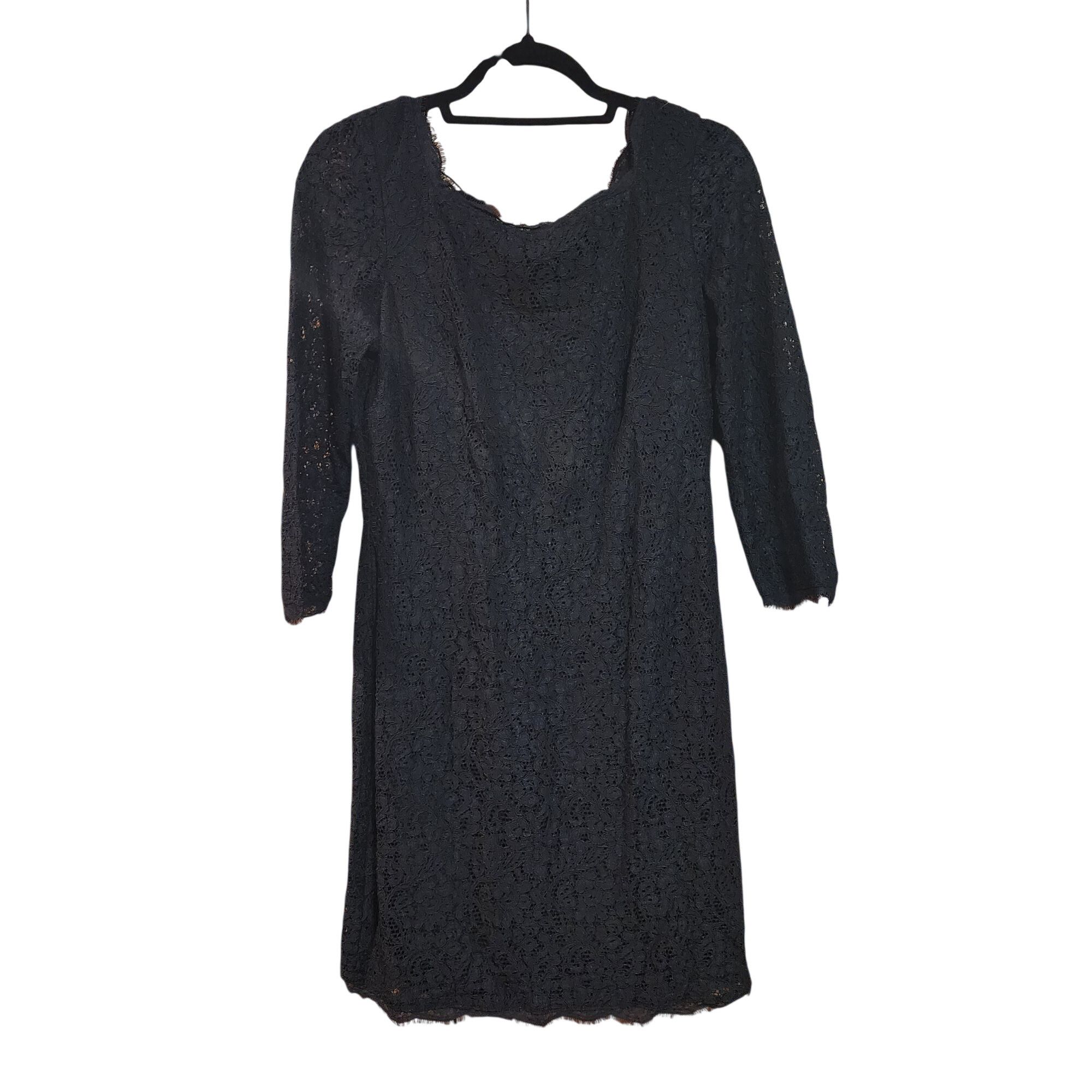 Adrianna Papell Adrianna Papell black lace cocktail dress with 3/4 length sl Size M / US 6-8 / IT 42-44 - 1 Thumbnail