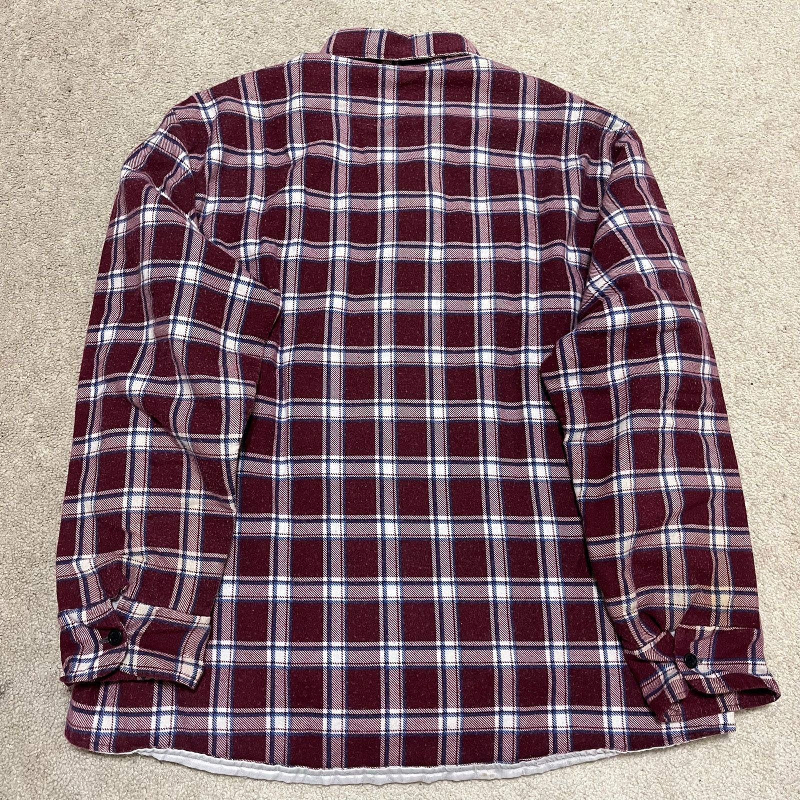 Sears Vintage 80s 90s Sears Lined Preppy Red Flannel Button Up XL Size US XL / EU 56 / 4 - 2 Thumbnail