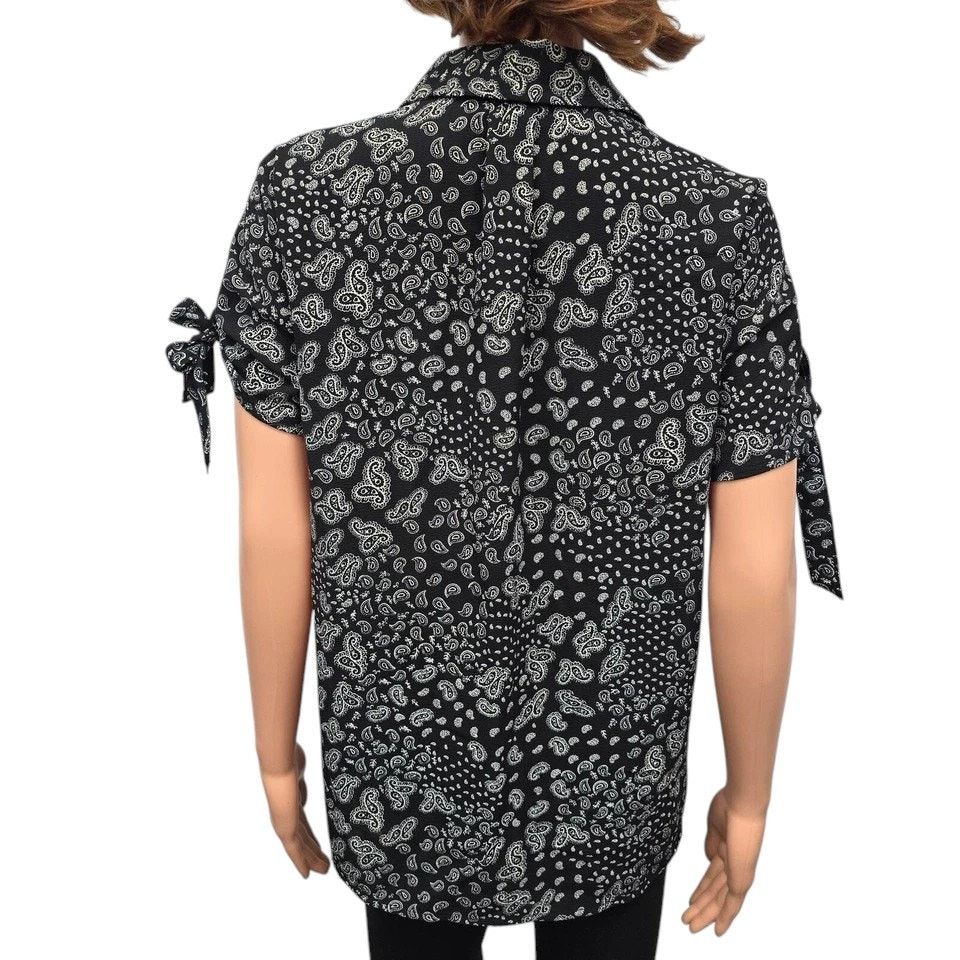 Michael Kors Michael Kors Blouse Paisley Grommet & Tie Sleeve Zip Front S Size S / US 4 / IT 40 - 10 Thumbnail