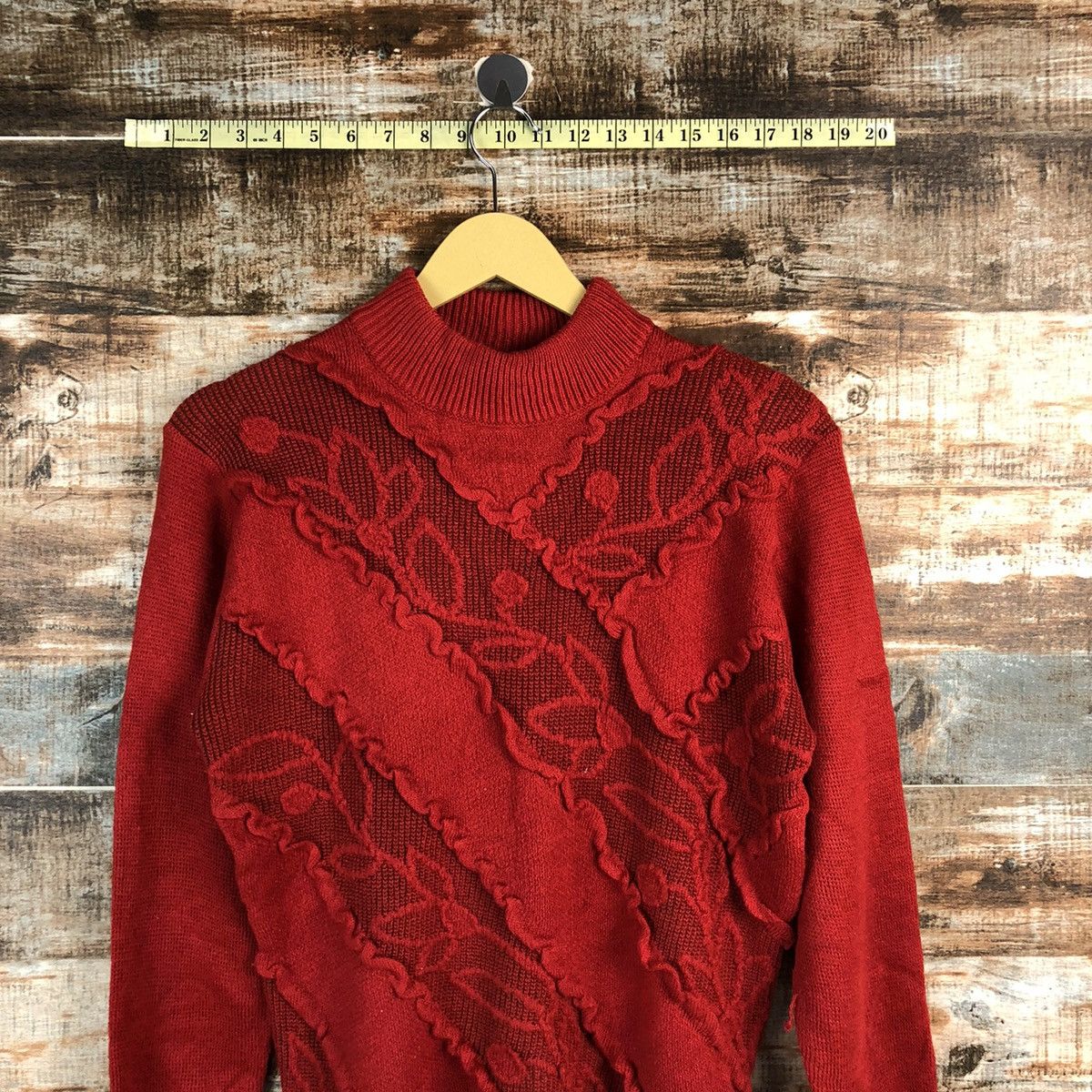 Vintage Financier Red art vintage japan Knitwear #A2340 Size M / US 6-8 / IT 42-44 - 2 Thumbnail