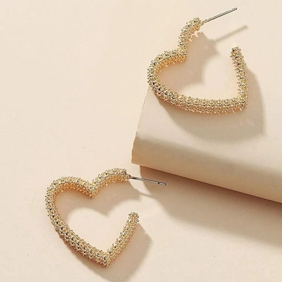 Other Women Stainless Steel Heart Shape Earrings Size ONE SIZE - 3 Thumbnail