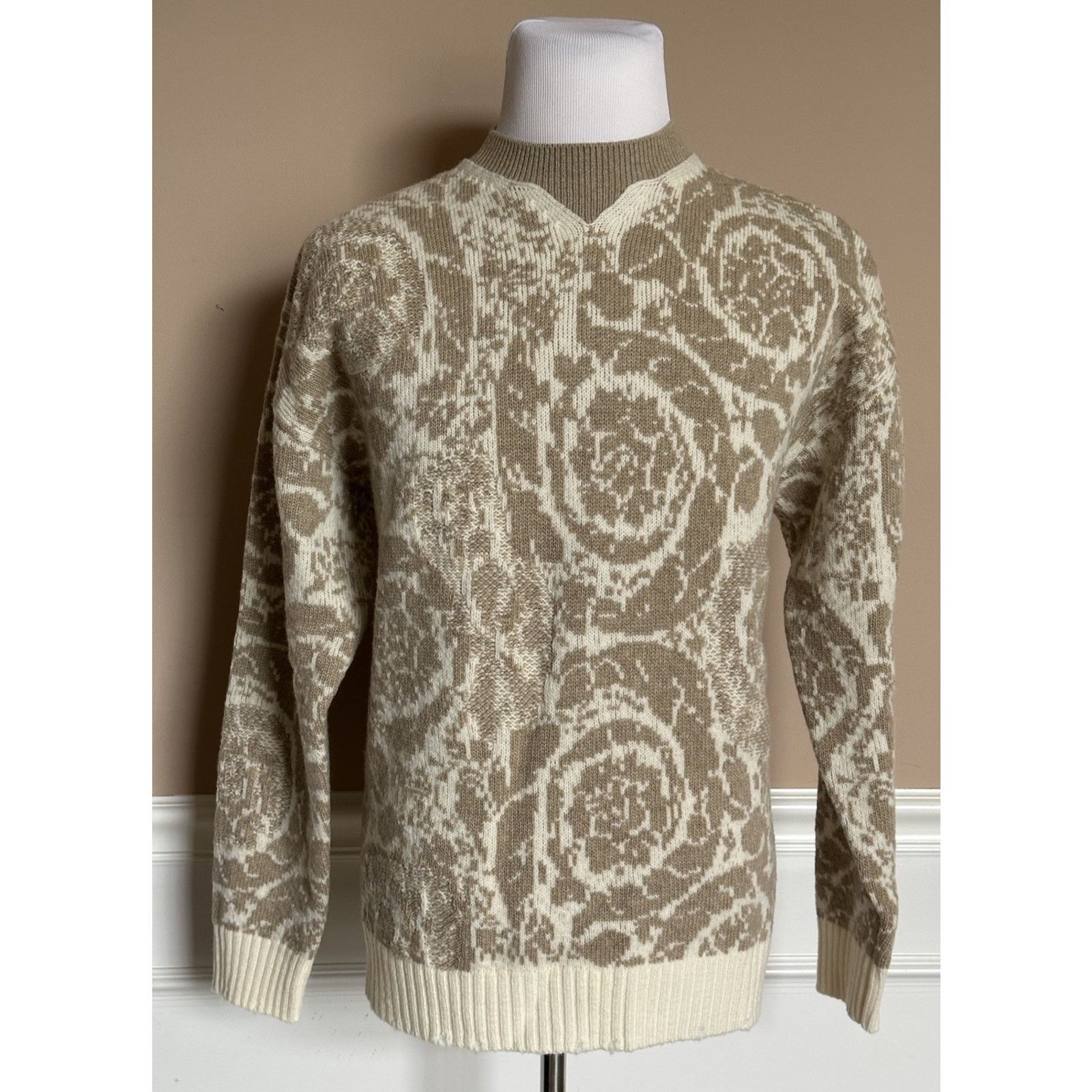 Versace Versace Barocco Wool Knit Sweater Beige 44 US 1013400 Size US S / EU 44-46 / 1 - 4 Thumbnail