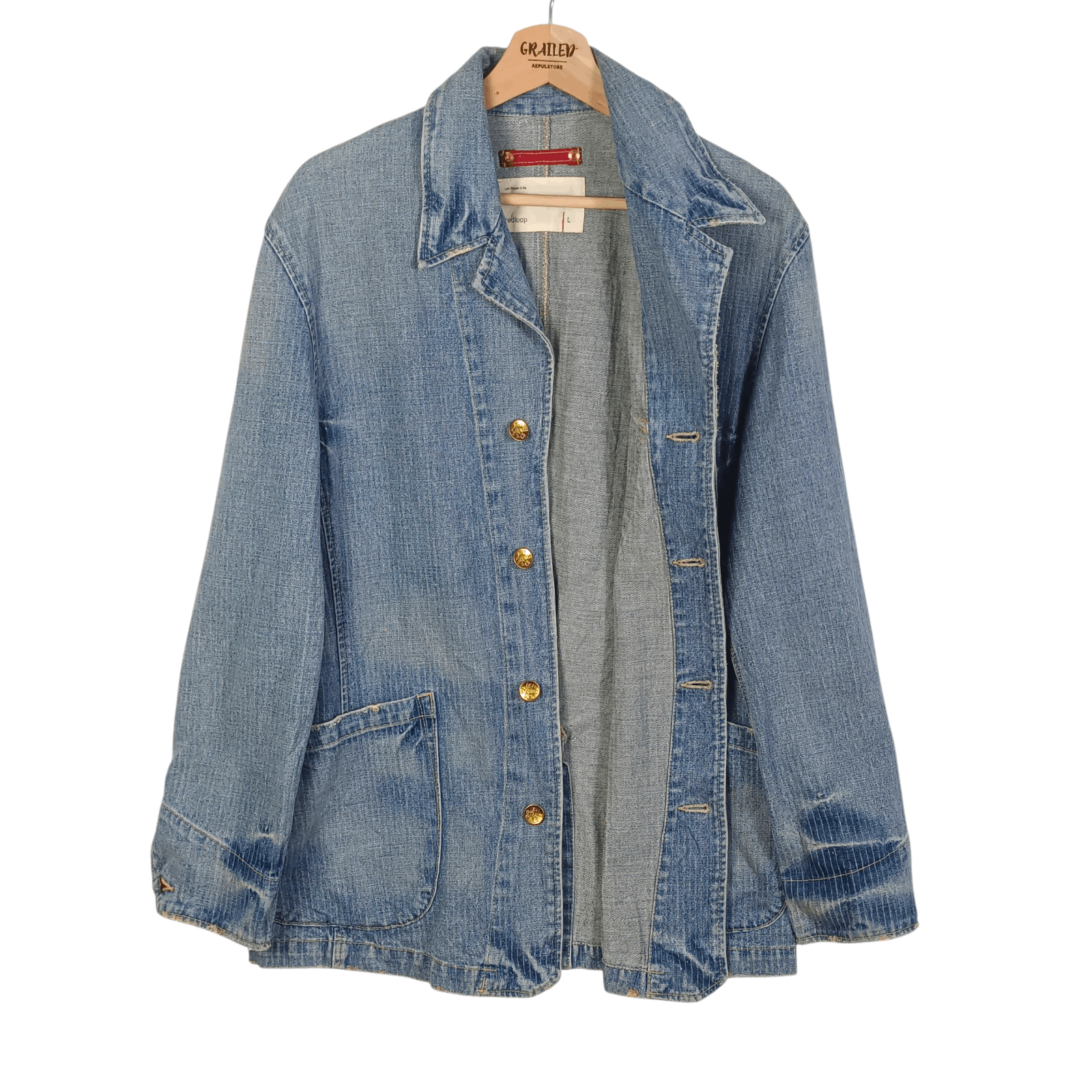 Levi's Vintage Clothing 🔥 Levi's Red Loop Hikory Chroe Denim Jacket Size US M / EU 48-50 / 2 - 2 Thumbnail