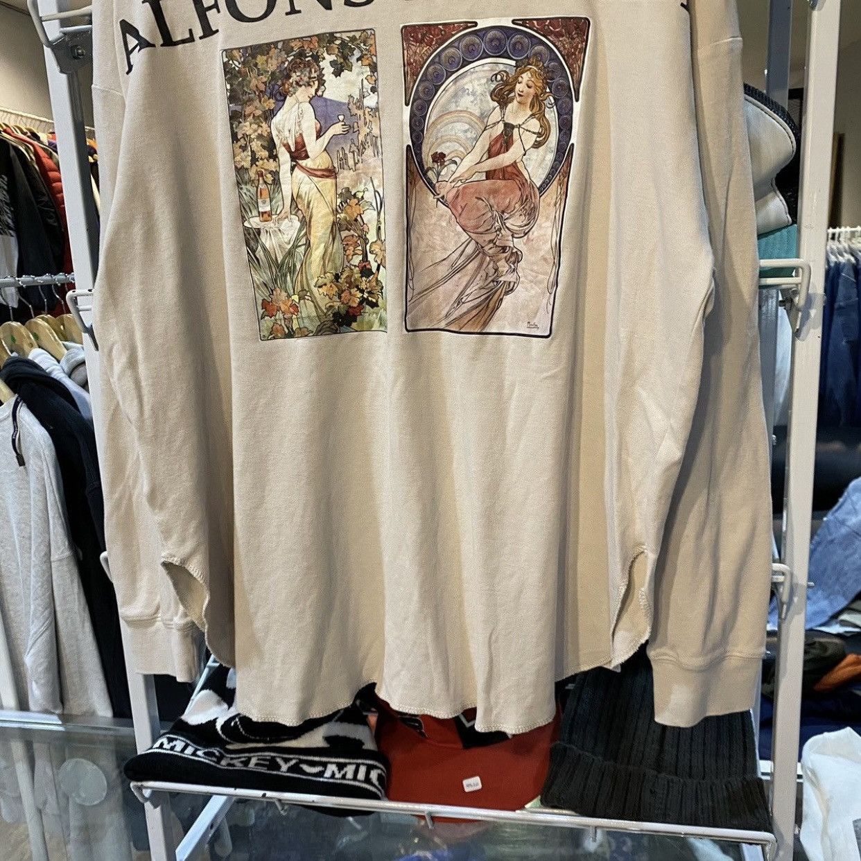 Japanese Brand Rag Machine x Alfons Mucha Art Nouveau Long Sleeve T-Shirt Size US L / EU 52-54 / 3 - 4 Thumbnail