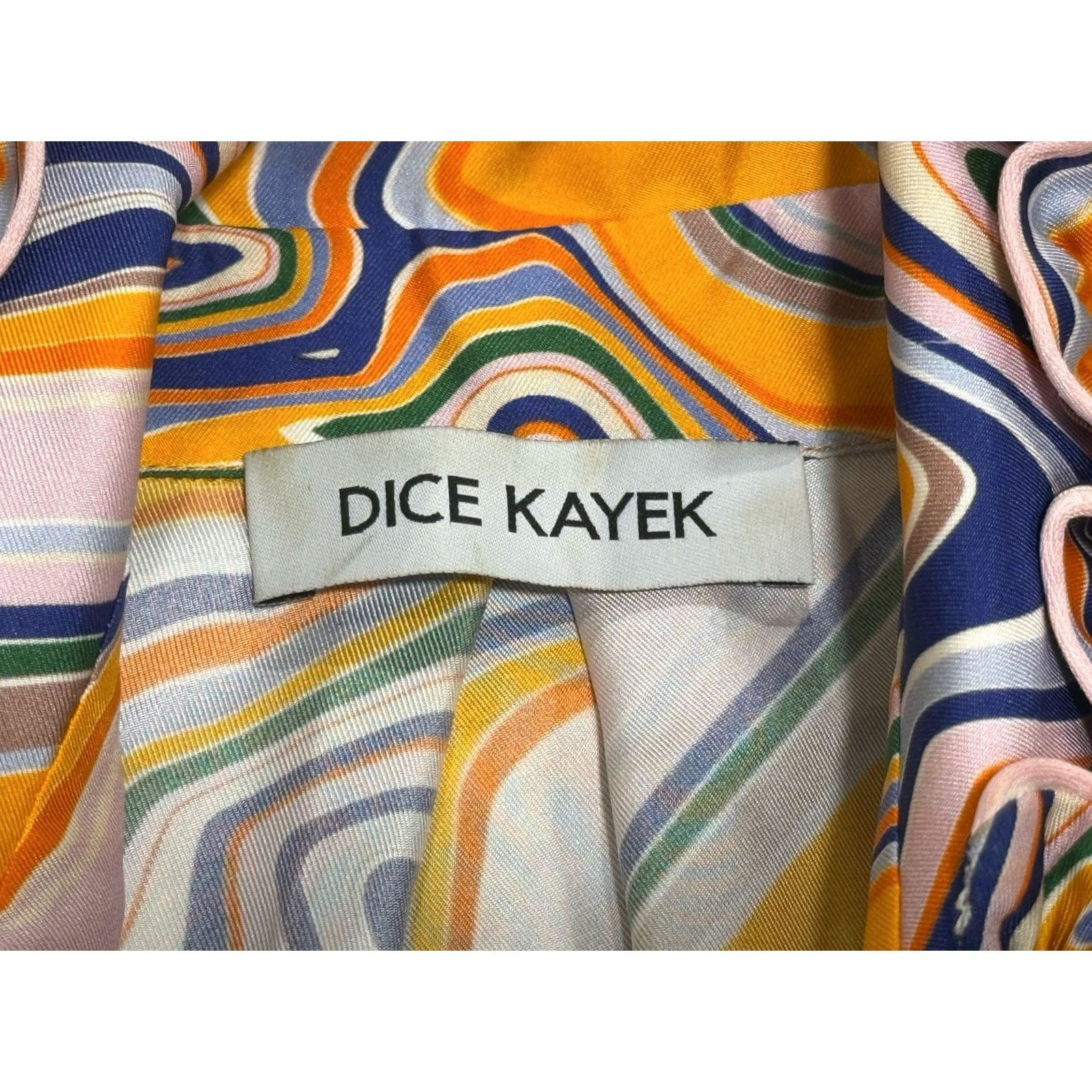 Vintage Dice Kayek Silk Printed Button Up Top Sz 34 US XS Size XS / US 0-2 / IT 36-38 - 2 Thumbnail