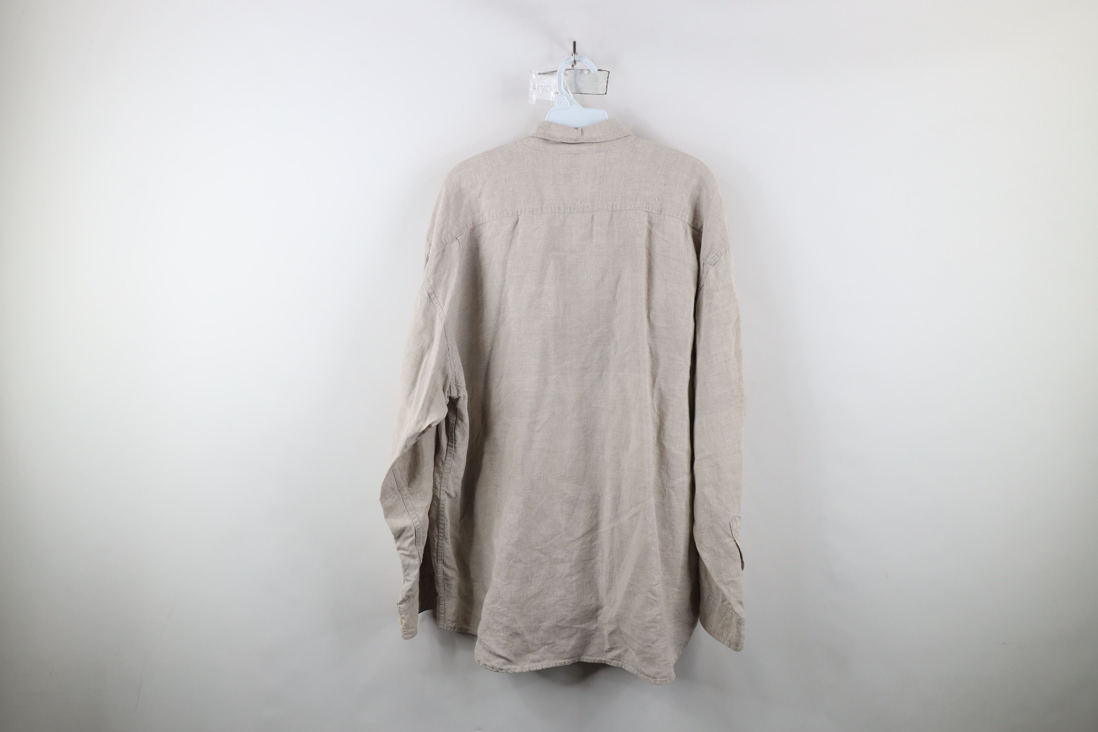 Vintage Vintage 90s Streetwear Collared Button Down Shirt Beige Size US XL / EU 56 / 4 - 11 Thumbnail