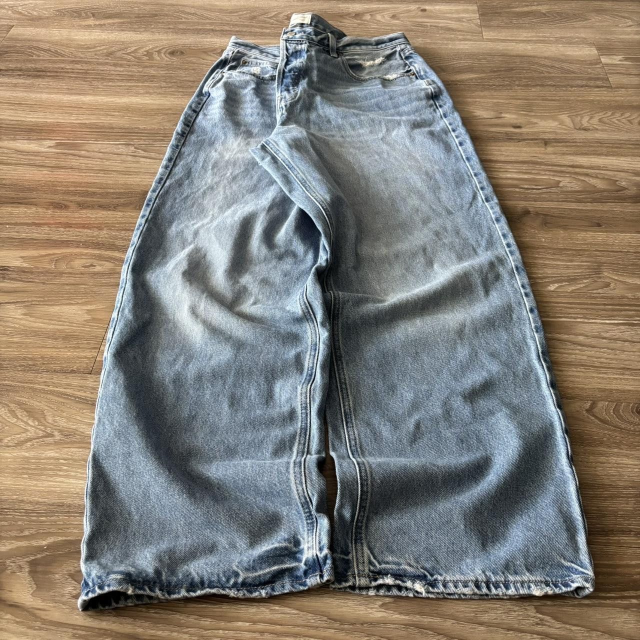 Japanese Brand Crazy Vintage Y2K/2000s Baggy Light Wash Skater Style Denim Jeans! 38x33 Size US 38 / EU 54 - 3 Thumbnail