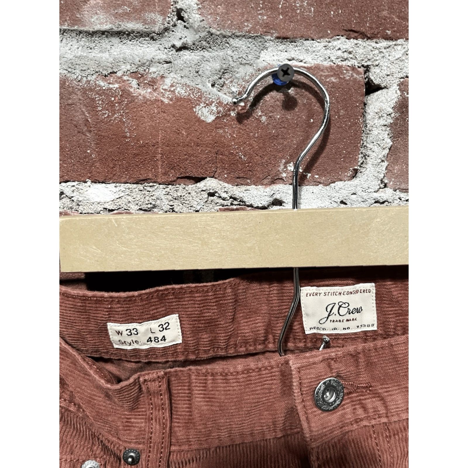 J.Crew J. Crew 484 Mens Orange Ribbed Corduroy Straight Leg Pants Size 33 x 32 Size US 33 - 3 Thumbnail