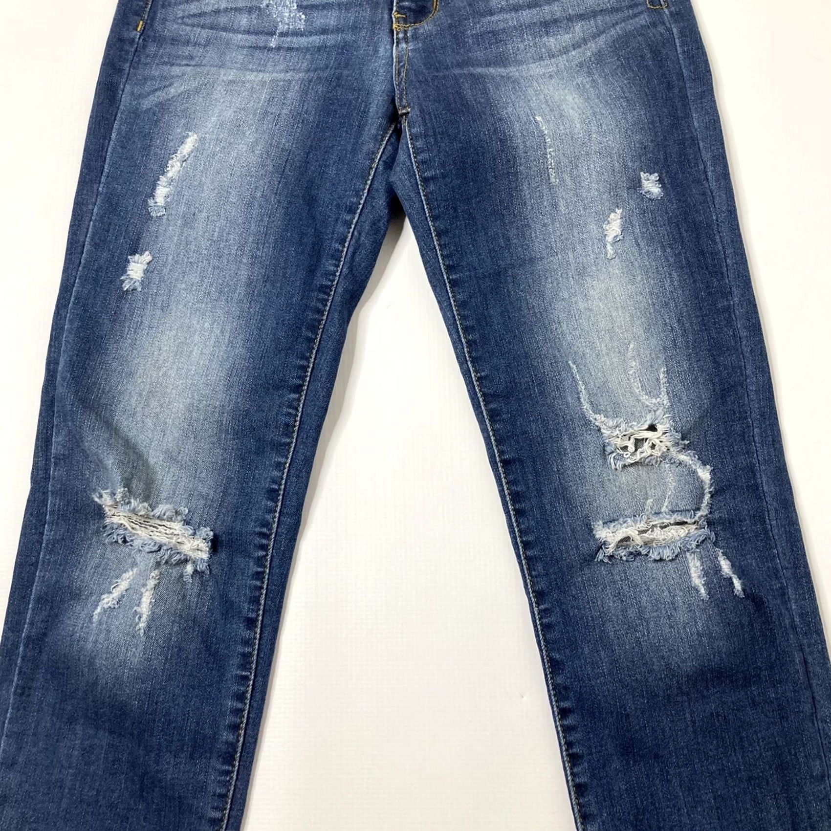 Vintage Judy Blue Relaxed Fit Crop Jeans Distressed Ripped Medium Wash 28x27 Size 28" / US 6 / IT 42 - 3 Thumbnail