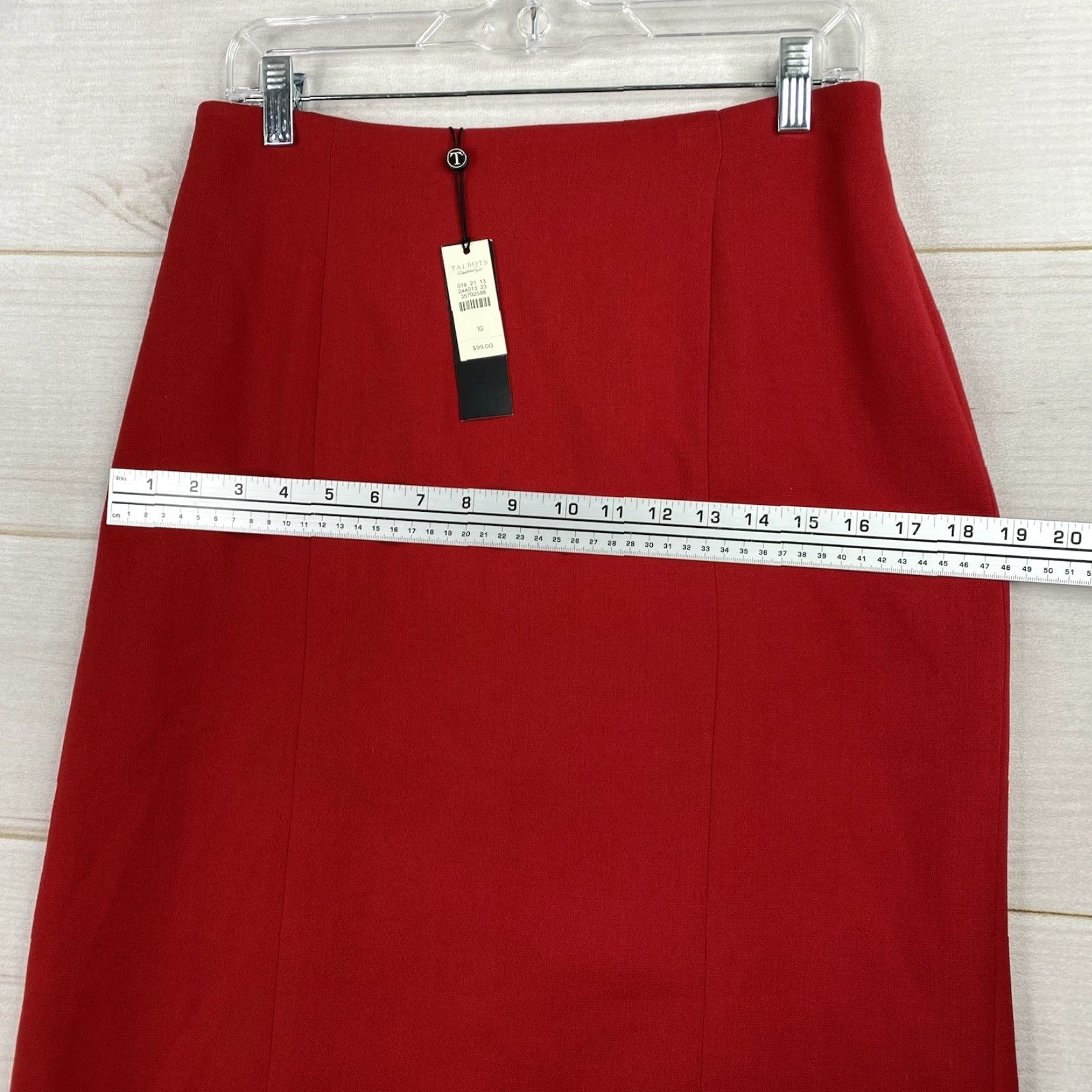 Talbots Talbots Skirt Womens 10 Red Straight Lined Stretch Back Slit Midi Classic NWT Size 32" / US 10 / IT 46 - 3 Thumbnail