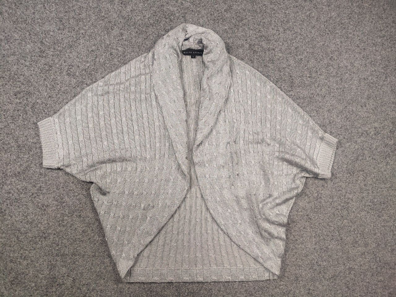 Ralph Lauren Ralph Lauren Black Label Cable Knit Poncho Cardigan Mettalic Size M / US 6-8 / IT 42-44 - 7 Thumbnail