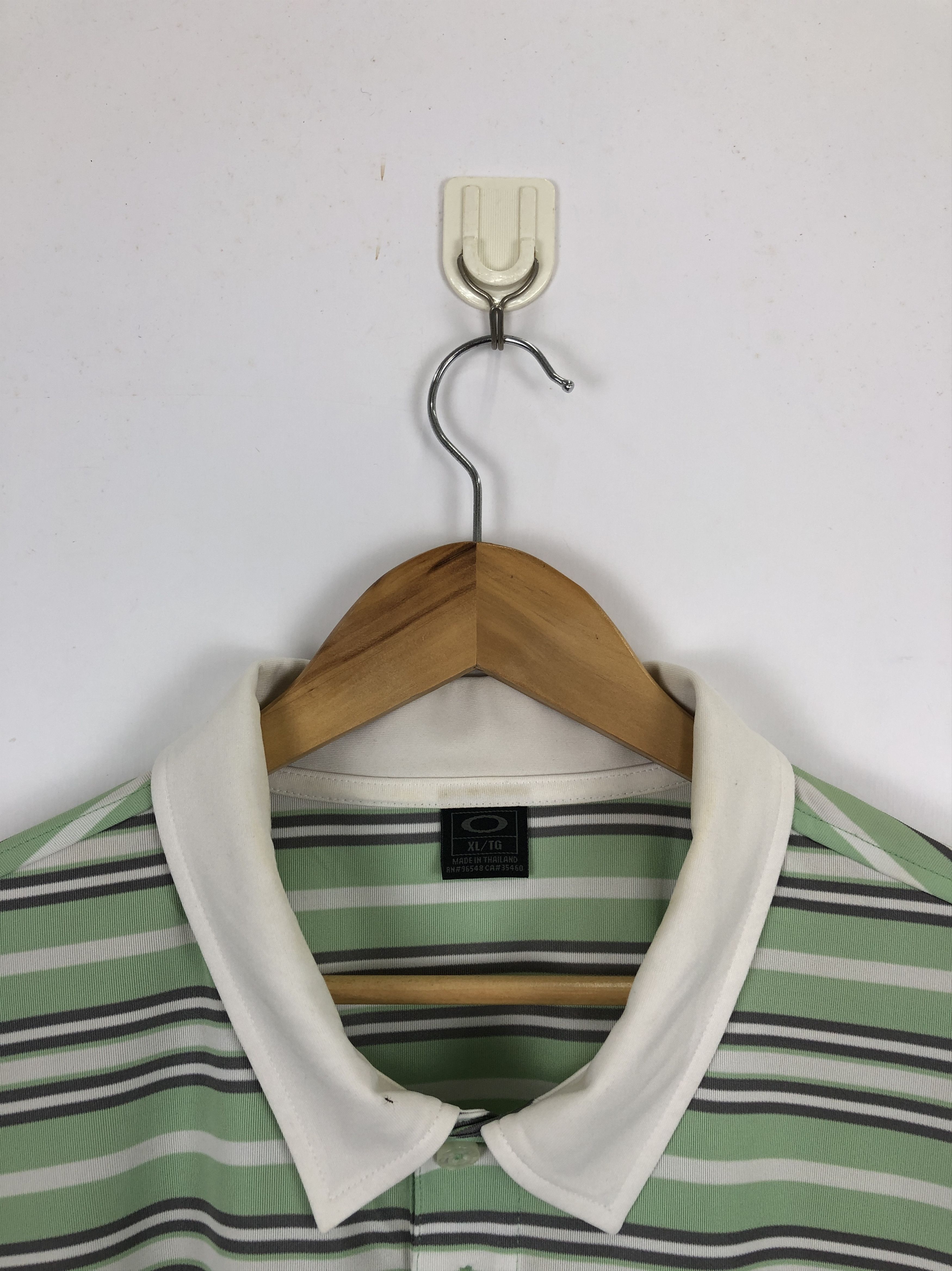 Vintage Vintage Oakley Striped Polo Short Sleeve Shirt TA0474 Size US XL / EU 56 / 4 - 8 Thumbnail