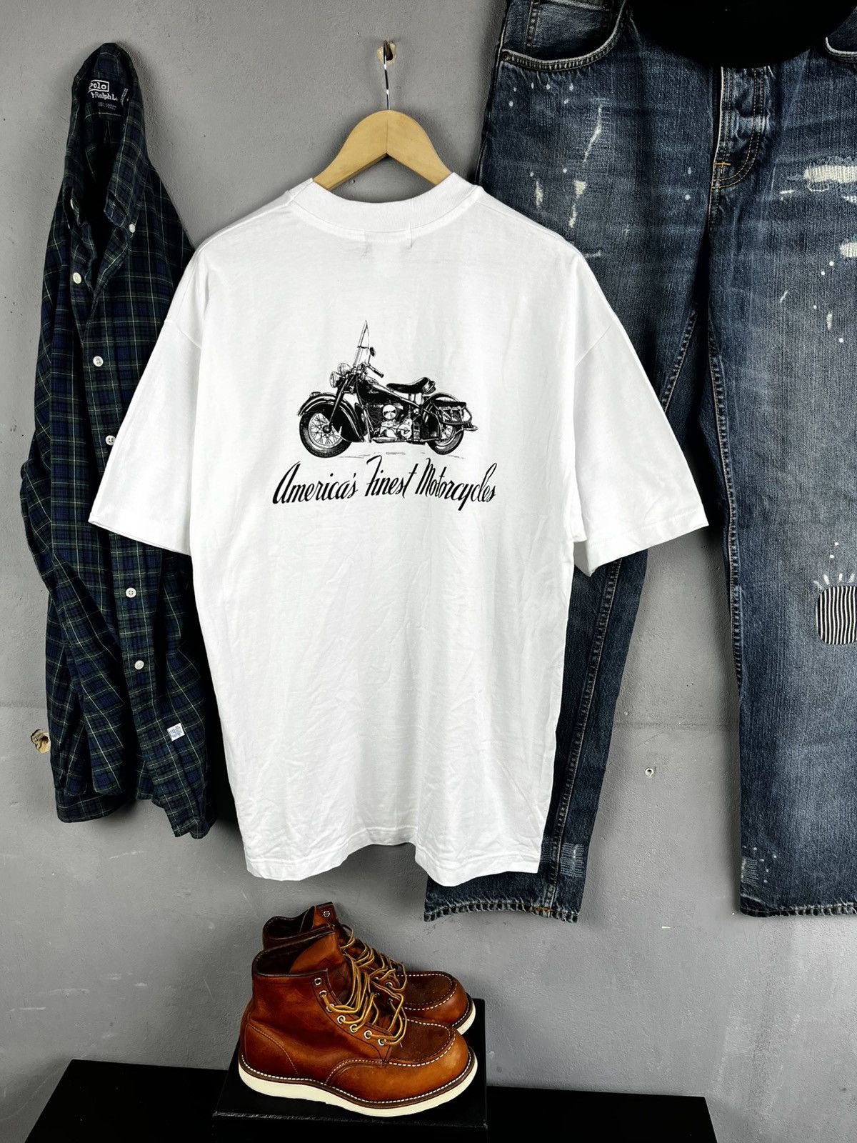 Harley Davidson Indian motorcycle t shirt vintage 90s Size US XL / EU 56 / 4 - 6 Thumbnail