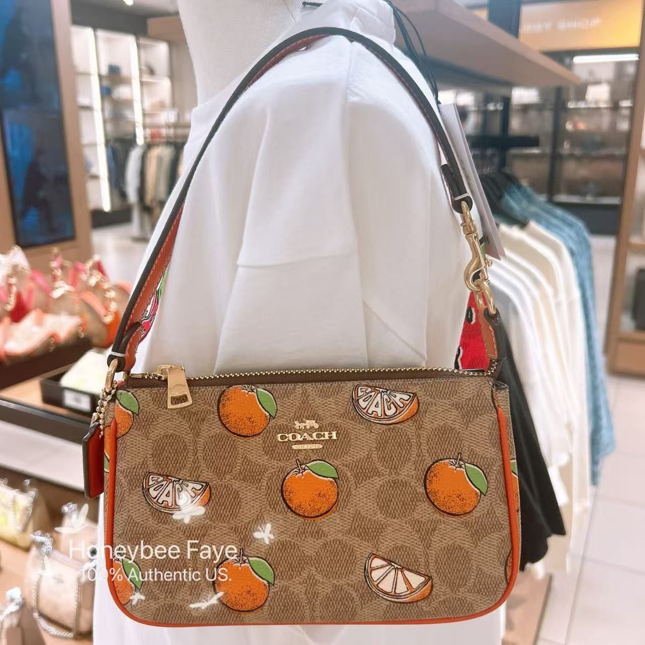 Coach Nolita 19 In Signature Canvas With Orange Print CAL27 Size ONE SIZE - 3 Thumbnail