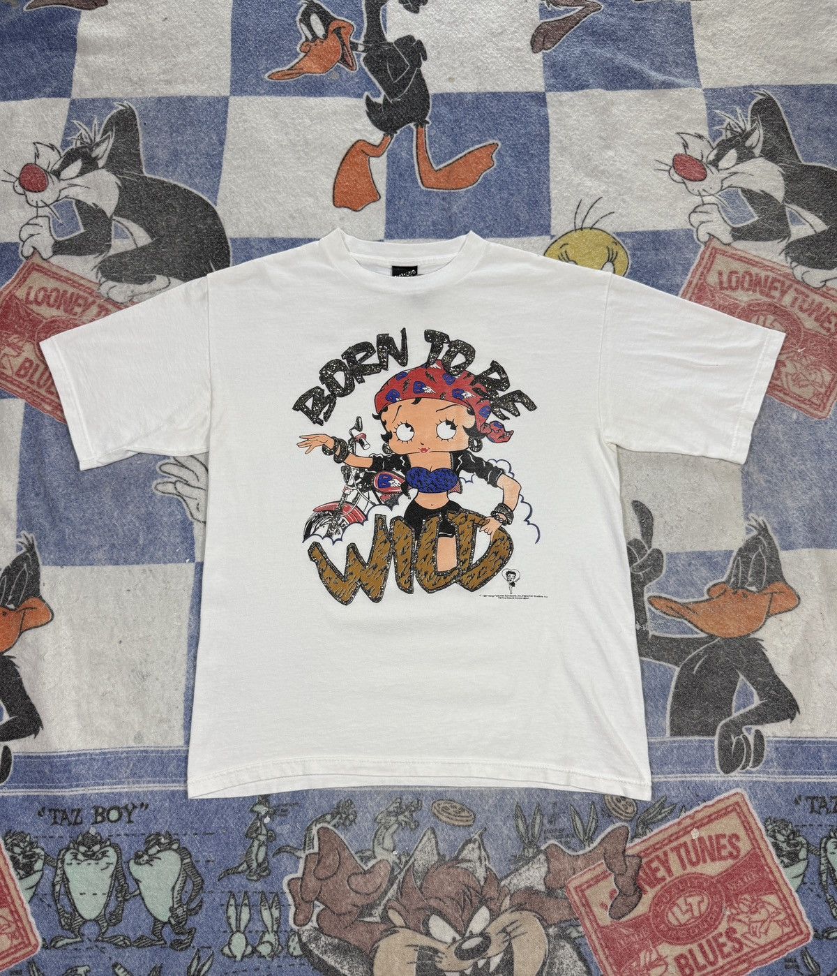 Vintage Vintage Betty boop born to be wild tee Size US L / EU 52-54 / 3 - 1 Thumbnail