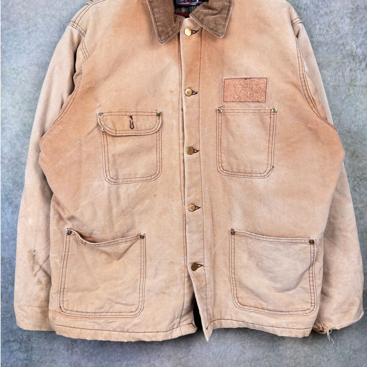 Vintage VTG 90s Flannel Lined Work Jacket Mens Sz XL Tan Size US XL / EU 56 / 4 - 5 Thumbnail