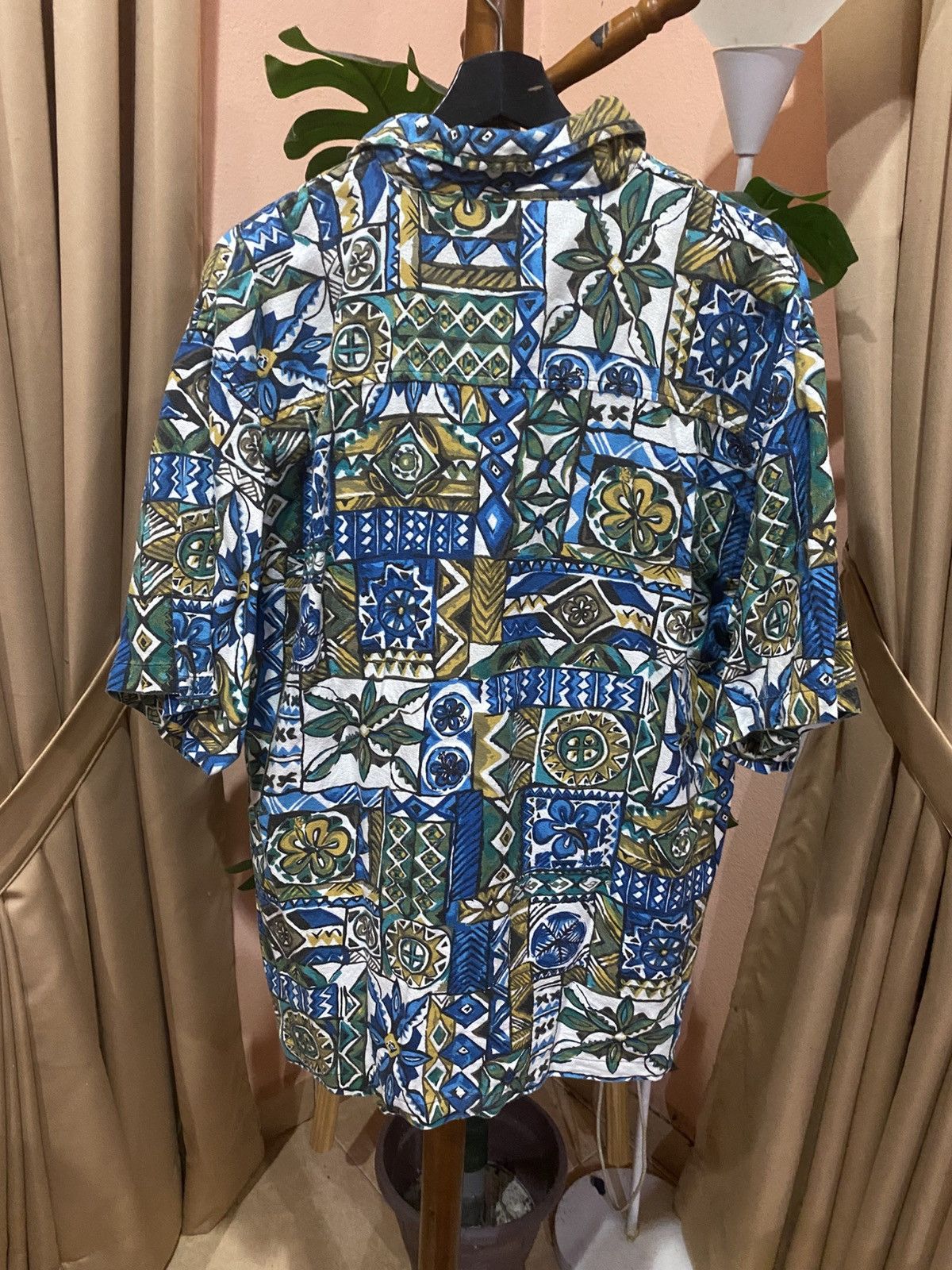 Other Vintage Gordon & Smith Bark Cloth Abstract Tile Print Shirt Size US L / EU 52-54 / 3 - 7 Thumbnail
