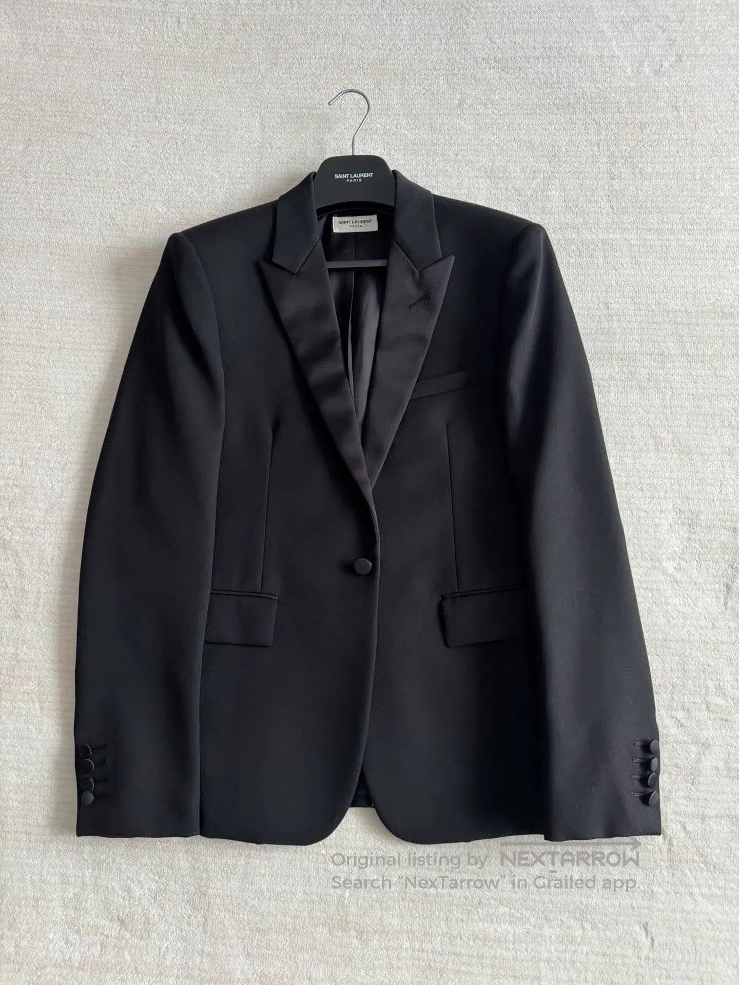 Saint Laurent Paris Black Formal Blazer with Satin Lapel - Size M. Size US M / EU 48-50 / 2 - 1 Thumbnail