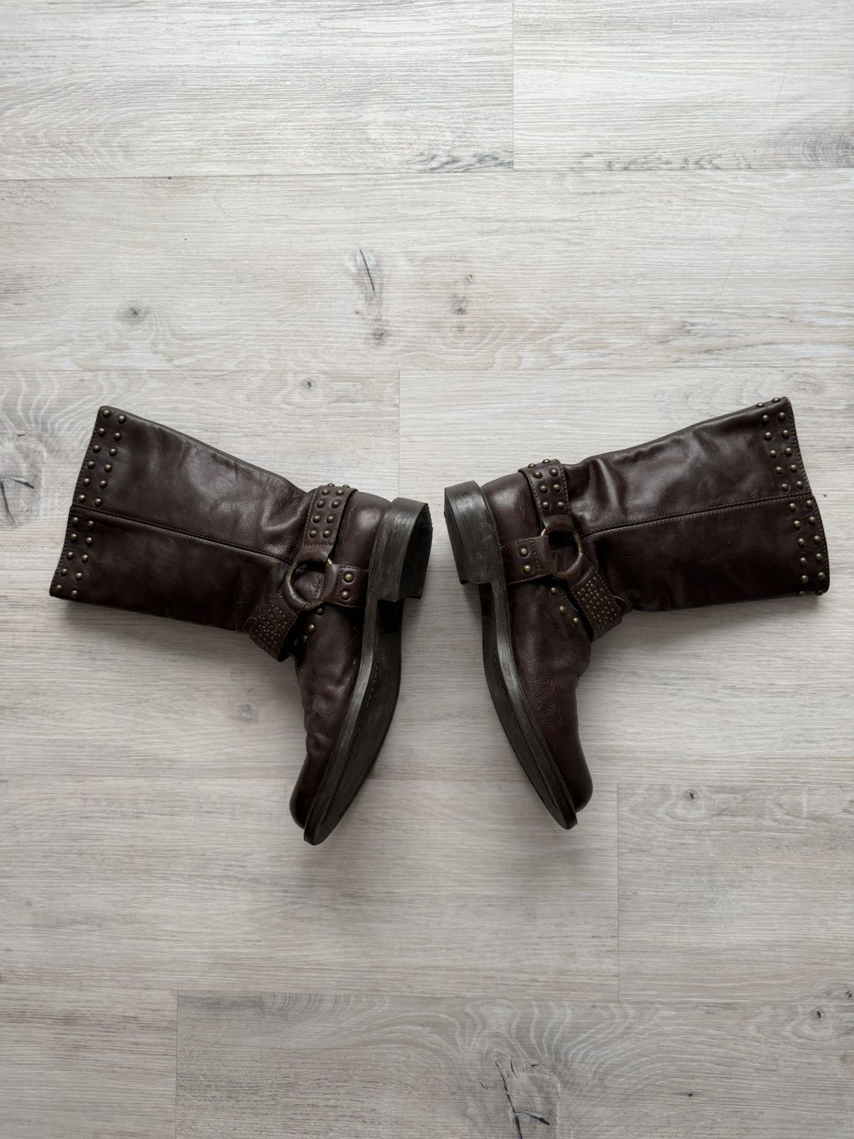 Moschino Vintage Italian AS 98 Rick Owens Style Leather Cowboy Boots Size US 8 / EU 41 - 9 Thumbnail