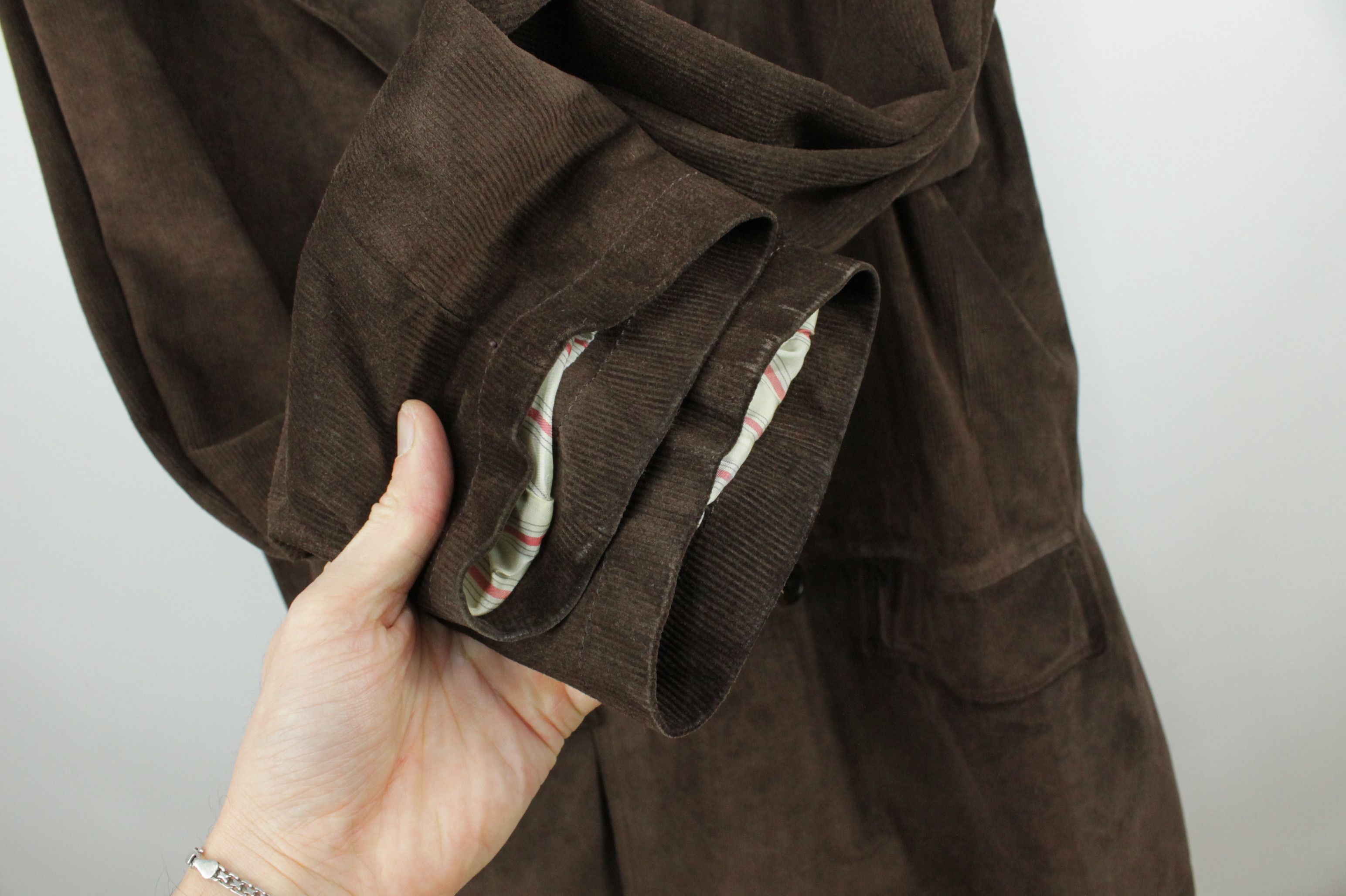 Tommy Hilfiger Tommy Hilfiger Brown Corduroy Leather Double-Breasted Jacket Size US XL / EU 56 / 4 - 7 Thumbnail