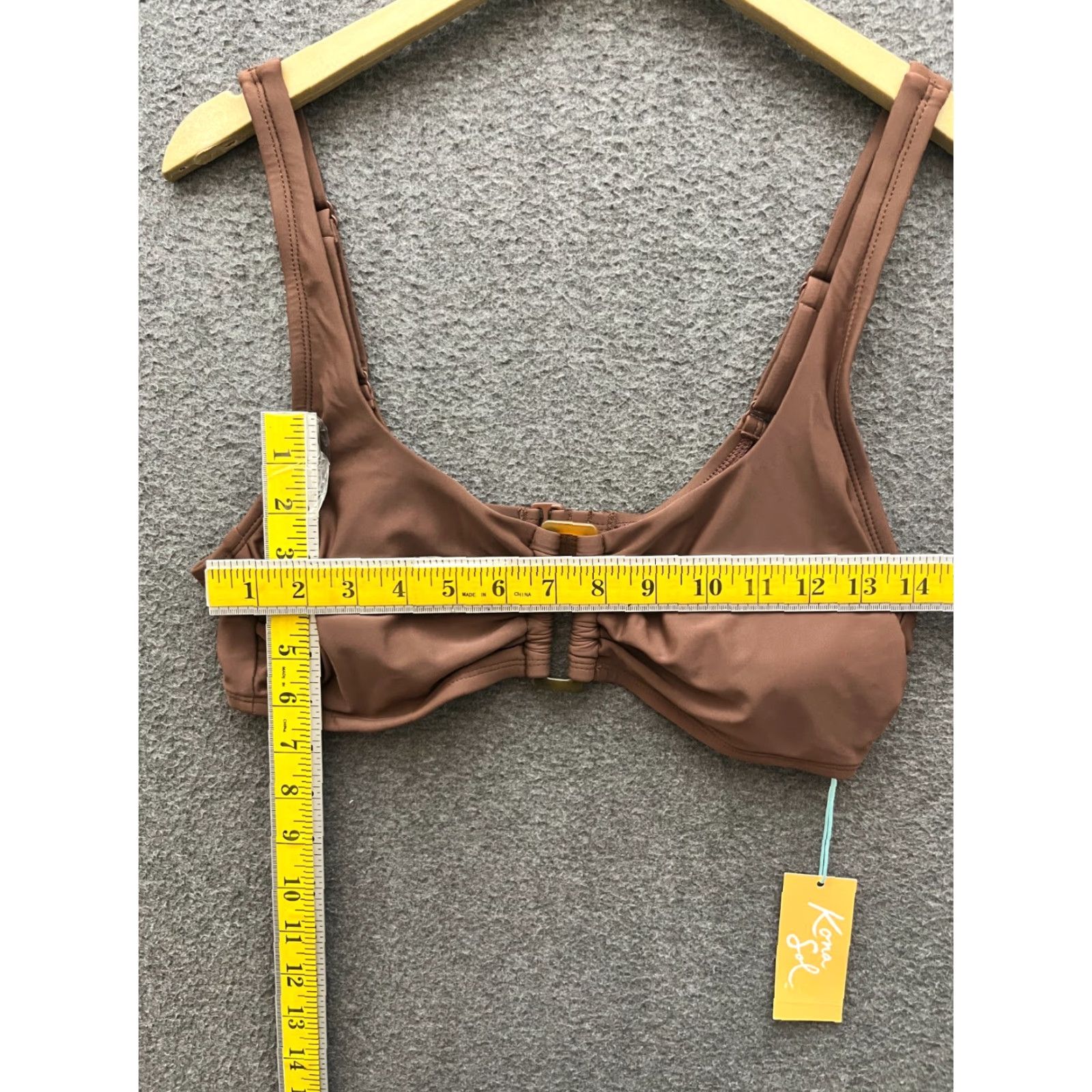 Vintage Kona Sol Bralette Rectangle Bikini Top Mulberry Brown L 12-14 Adult Women Size L / US 10 / IT 46 - 4 Thumbnail
