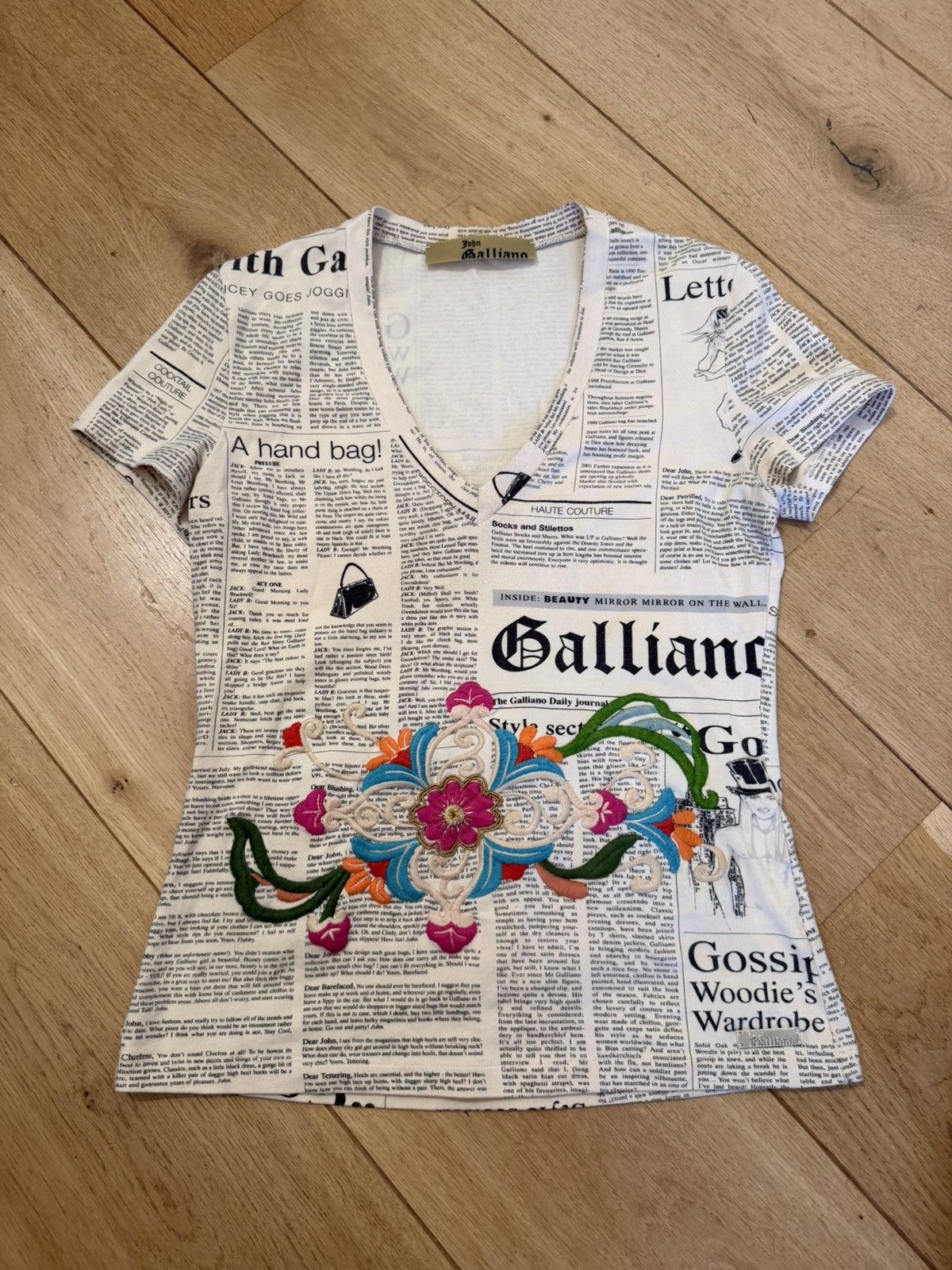 John Galliano × Vintage John Galliano Newspaper shirt | Grailed