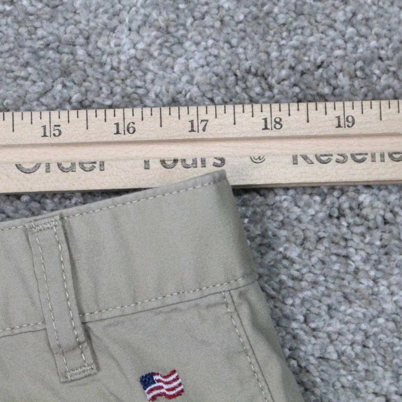 Eddie Bauer Eddie Bauer Men 35 Khaki American Flag All Over Print Chino Shorts 9" Inseam Casual Workwear Lightweight Pockets Regular Size 35 Mens Size US 35 - 4 Thumbnail