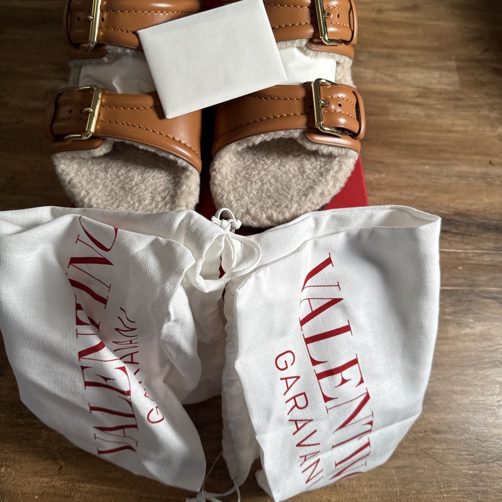 Valentino Valentino Garavani Leather Slide Sandals Almond EU37 US6.5 Size US 6.5 / IT 36.5 - 7 Thumbnail