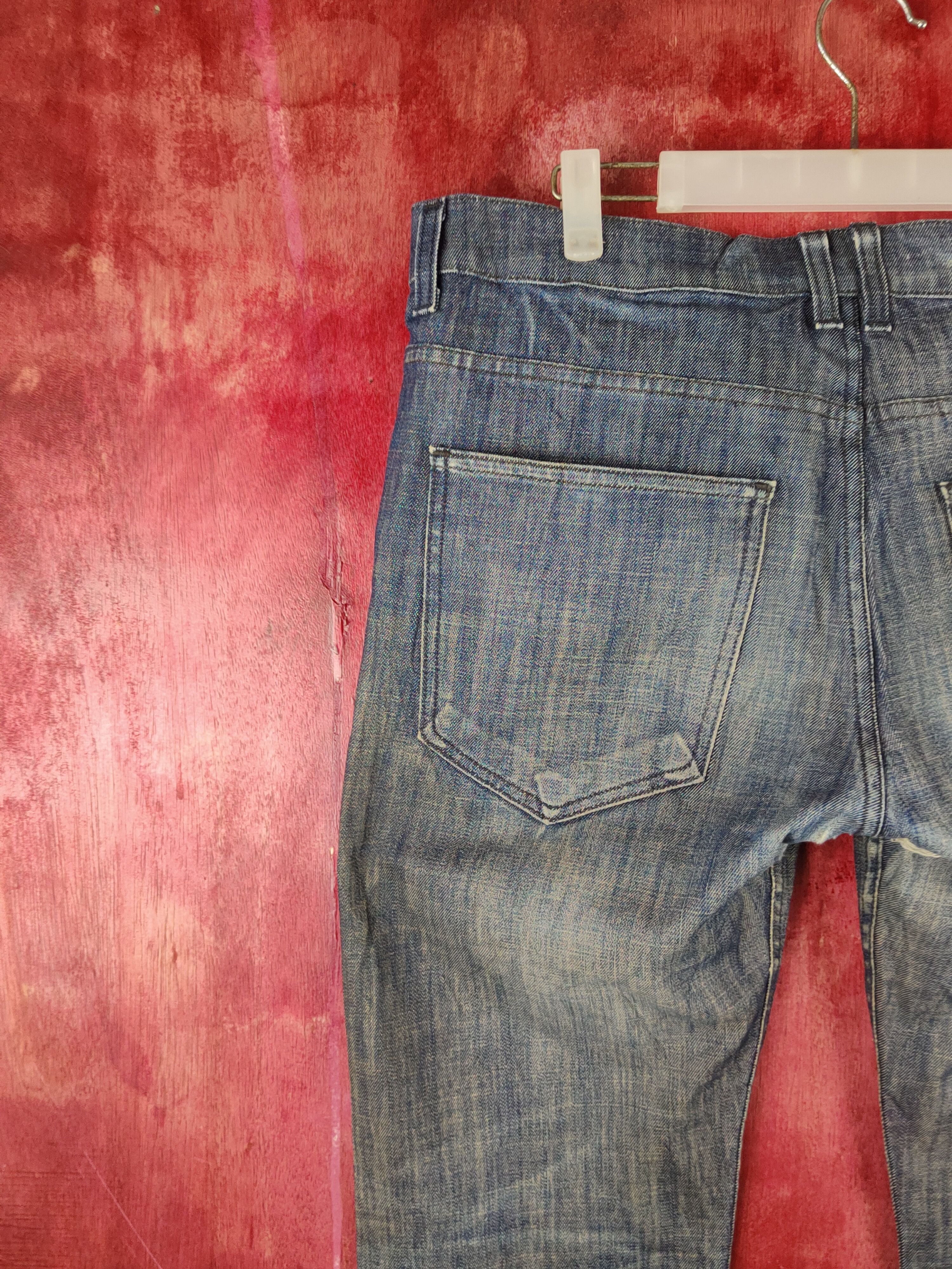 Japanese Brand Twentyone Dark Blue Distressed Ripped Jeans #S2145 Size US 35 - 9 Thumbnail