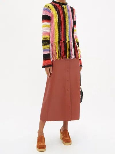 Chloe o1y0825 Cashmere Blend Sweater in Multicolor Size XS / US 0-2 / IT 36-38 - 6 Thumbnail
