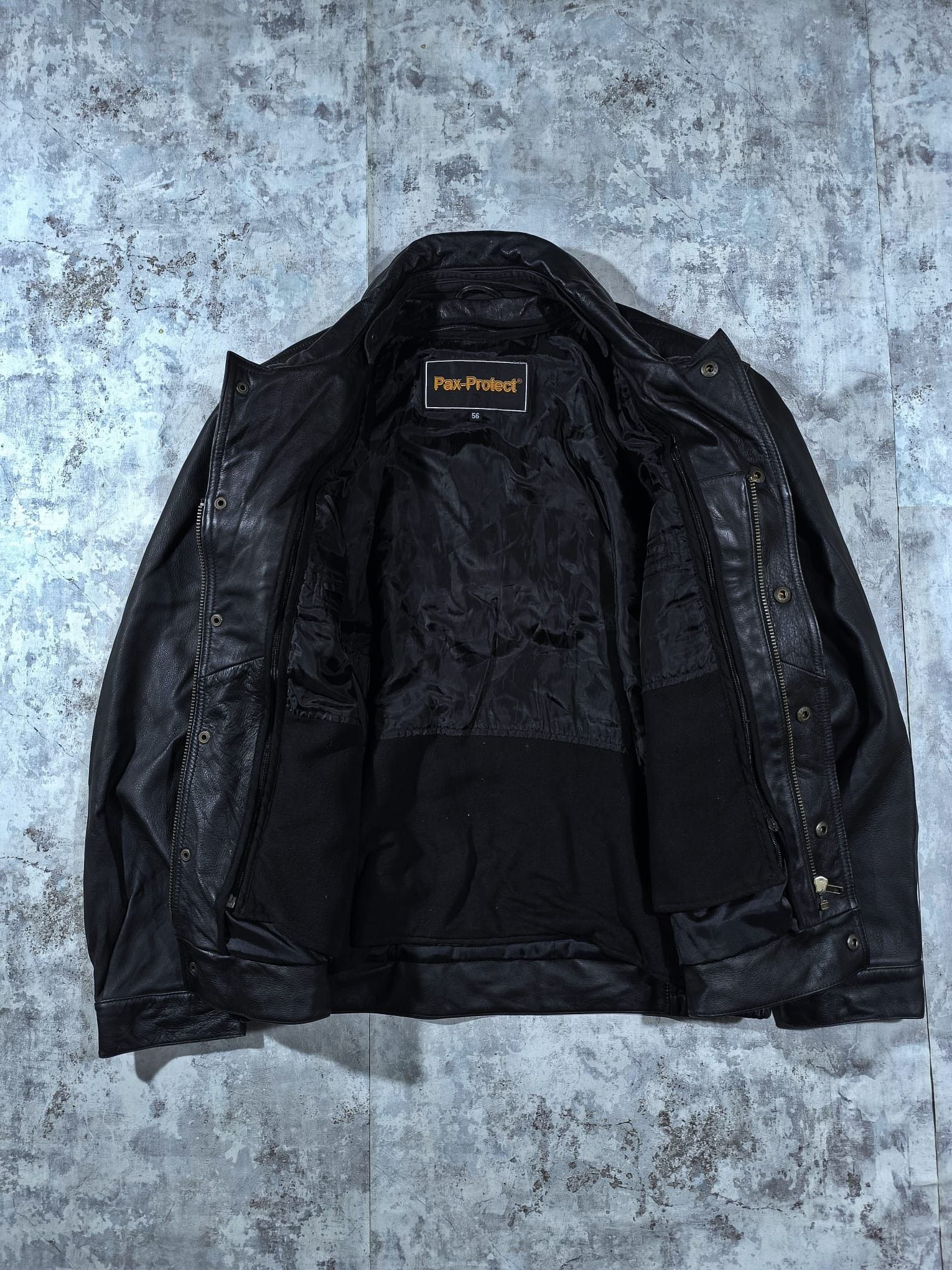 Leather vtg leather bomber jacket moto balenciaga swag Size US XL / EU 56 / 4 - 6 Thumbnail