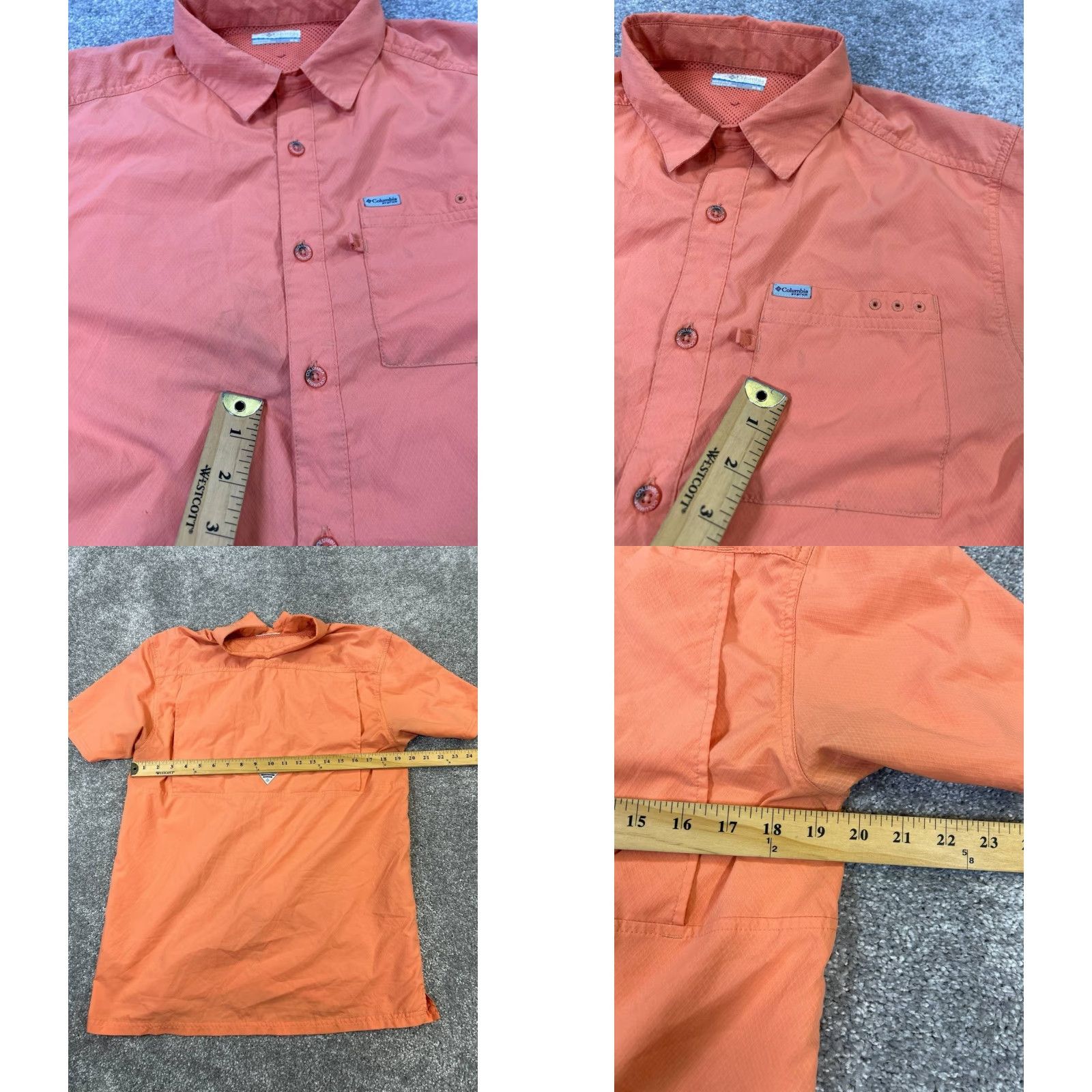 Vintage Columbia Shirt Mens Medium Orange Omni-Shade Button Up Size US M / EU 48-50 / 2 - 8 Thumbnail