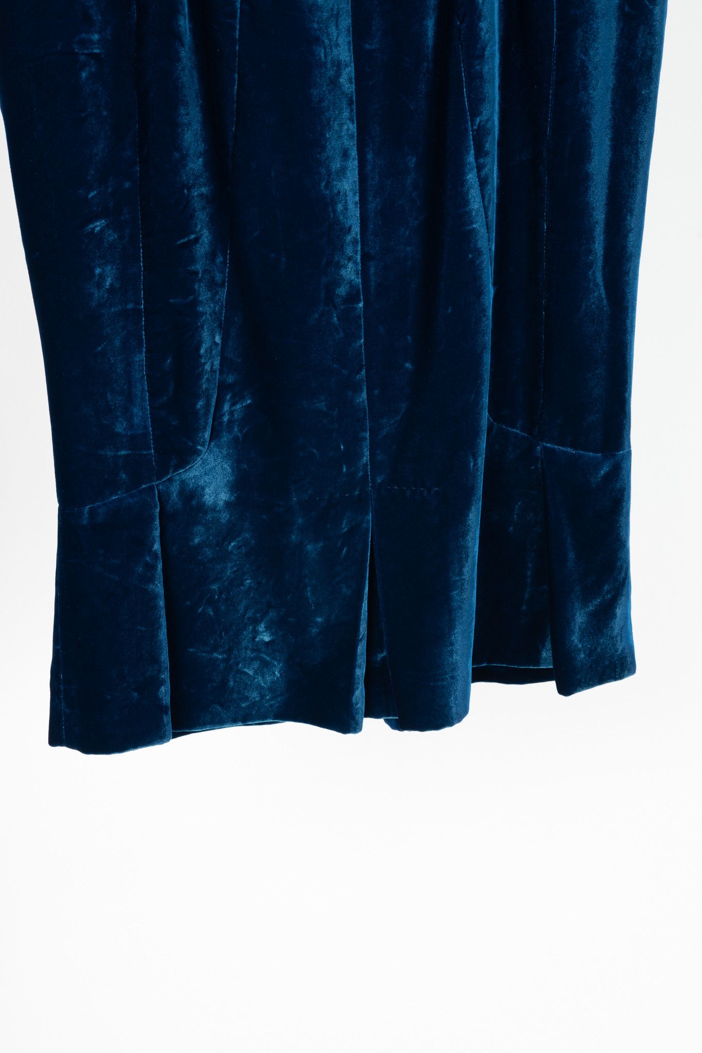 Tom Ford Tom Ford AW11 Blue Velvet Pleated Flared-Hem Skirt Size 32" / US 10 / IT 46 - 5 Thumbnail
