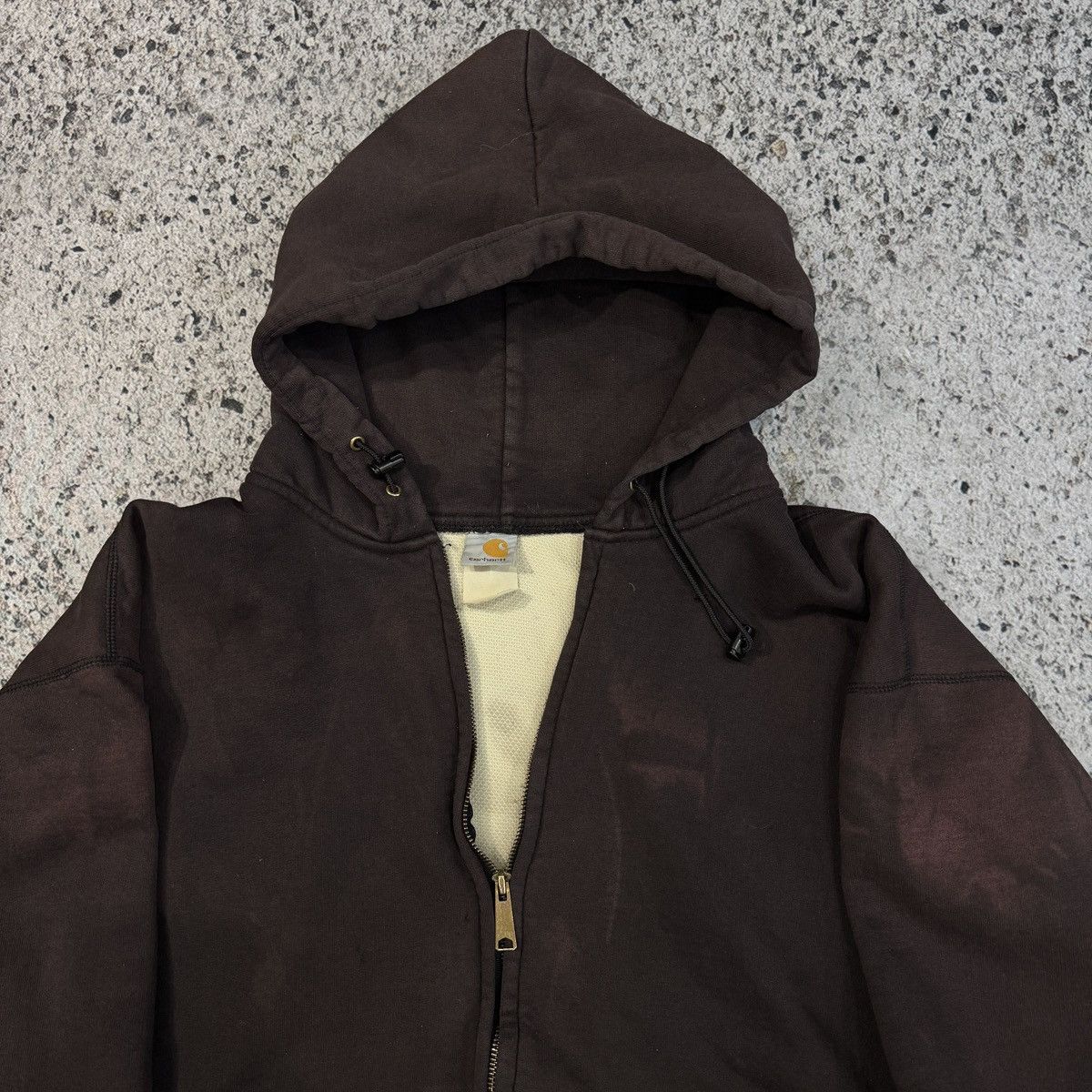 Vintage Carhartt Thrashed Faded Thermal Lined Zip Hoodie ERD GRUNGE Size US XXL / EU 58 / 5 - 3 Thumbnail