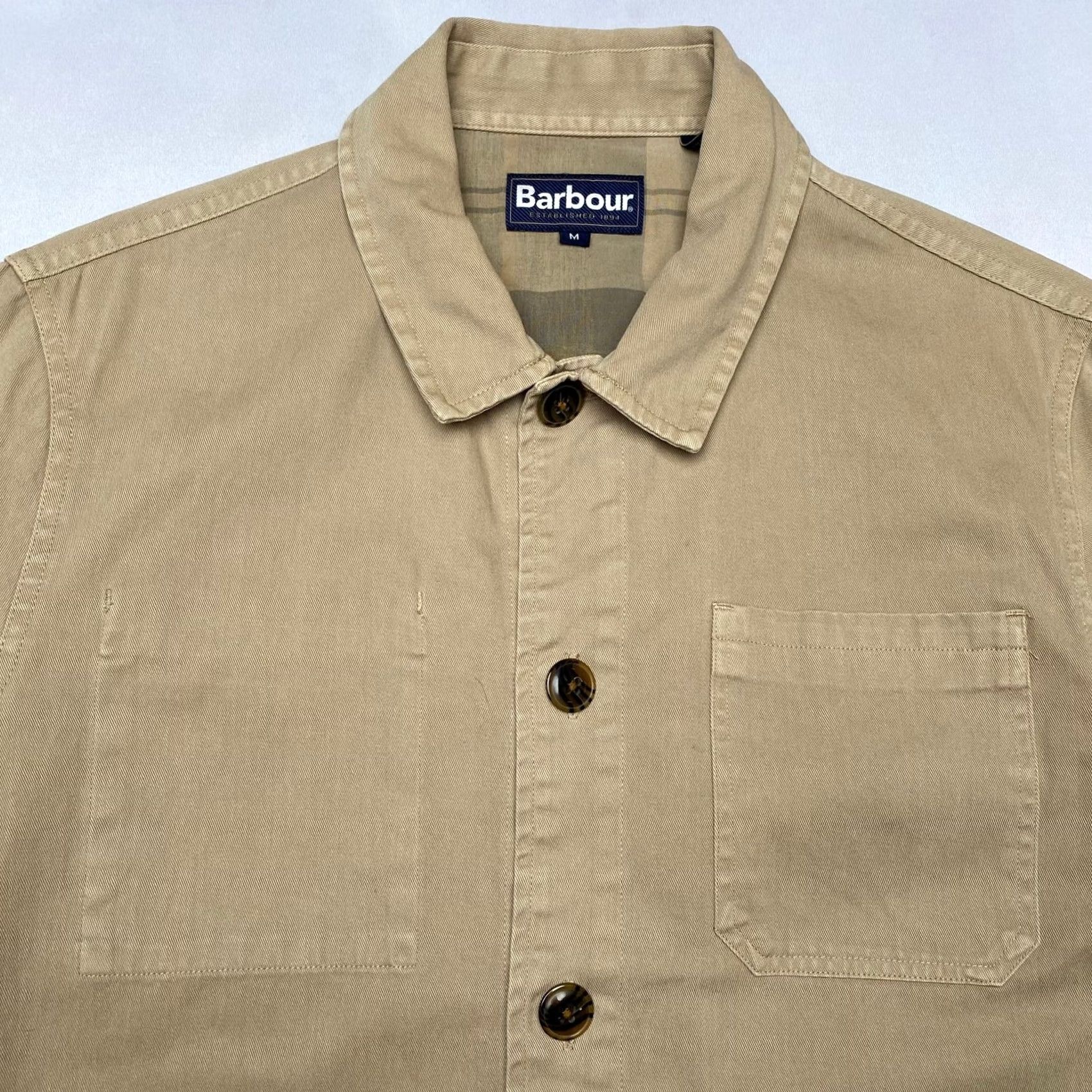 Barbour Barbour Dene Overshirt Jacket Cotton Twill Men's Medium Chore Utility Tan Size US M / EU 48-50 / 2 - 4 Thumbnail