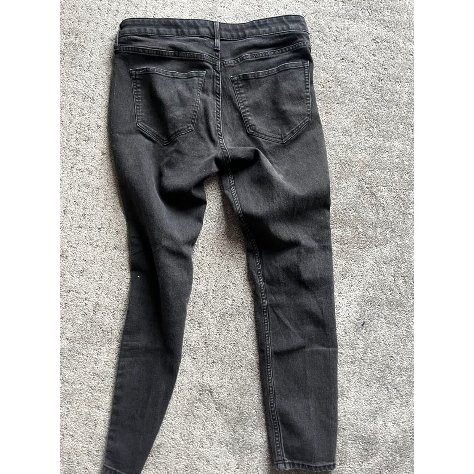 Denime H&M Skinny Jeans Women's 8 Black Distressed Cotton Blend Size 30" / US 8 / IT 44 - 3 Thumbnail