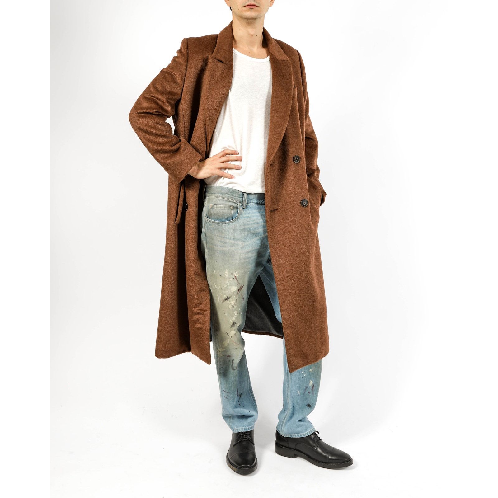 Berluti FW16 Double Breasted Coat in Brown Mohair Size US M / EU 48-50 / 2 - 5 Thumbnail