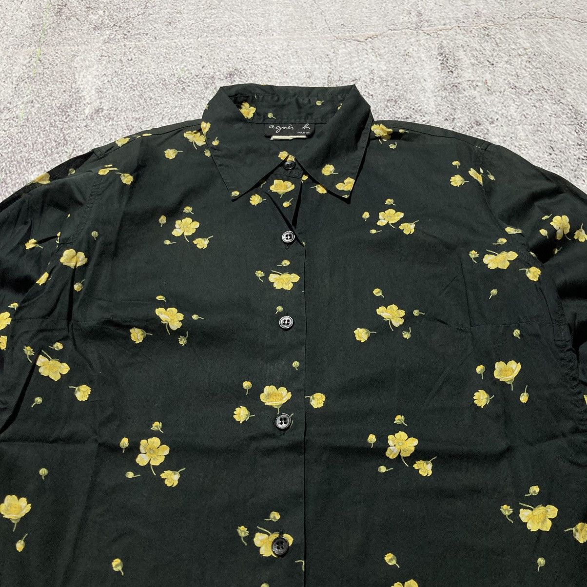 agnes b. 🇫🇷Vintage agnes b. Paris Flowers Button Up Shirt Luxury Black Size US S / EU 44-46 / 1 - 4 Thumbnail